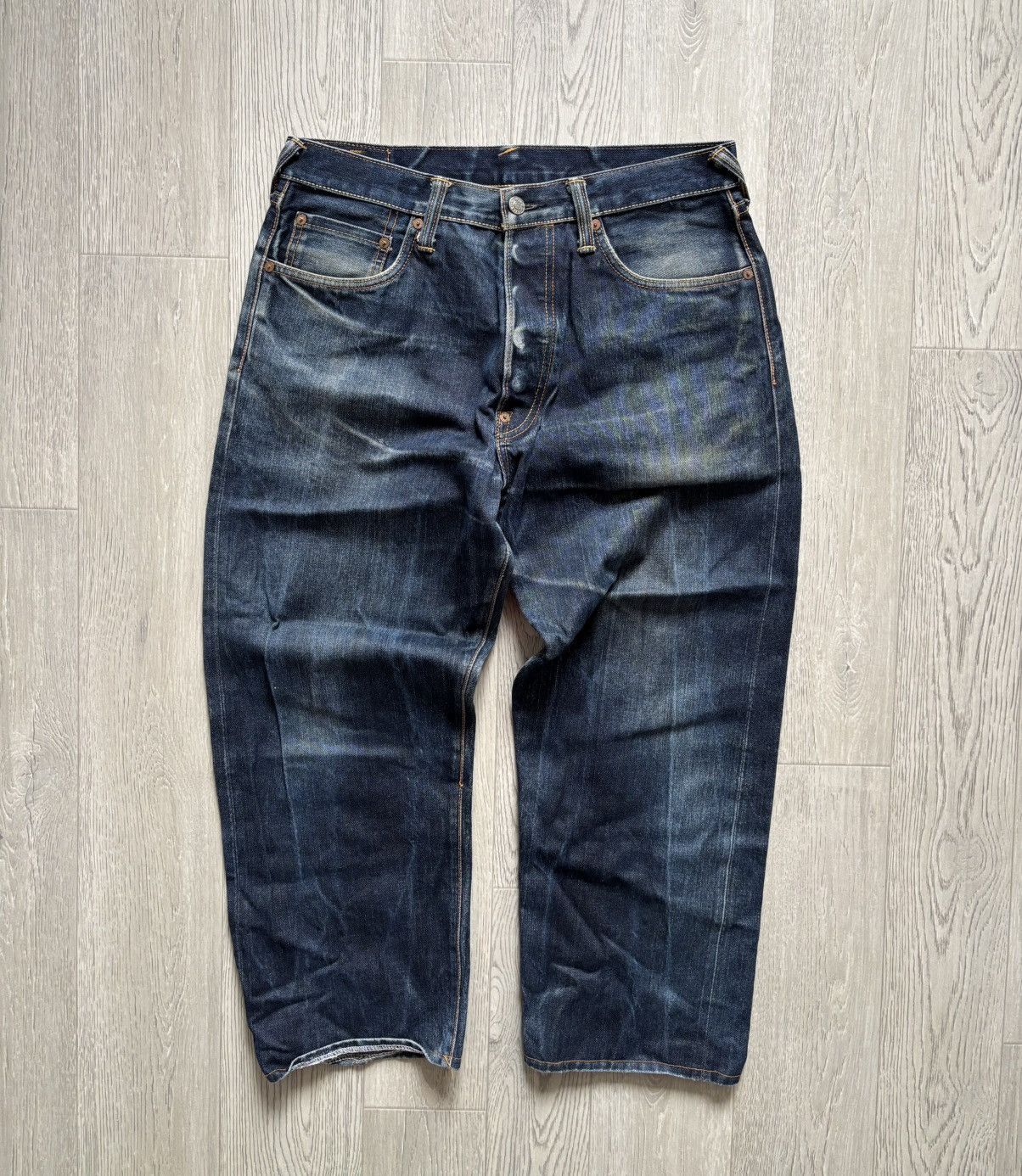 Evisu × Japanese Brand × Vintage Vintage Custom Made Evisu Distressed Jeans Selvage Size US 30 / EU 46 - 2 Thumbnail
