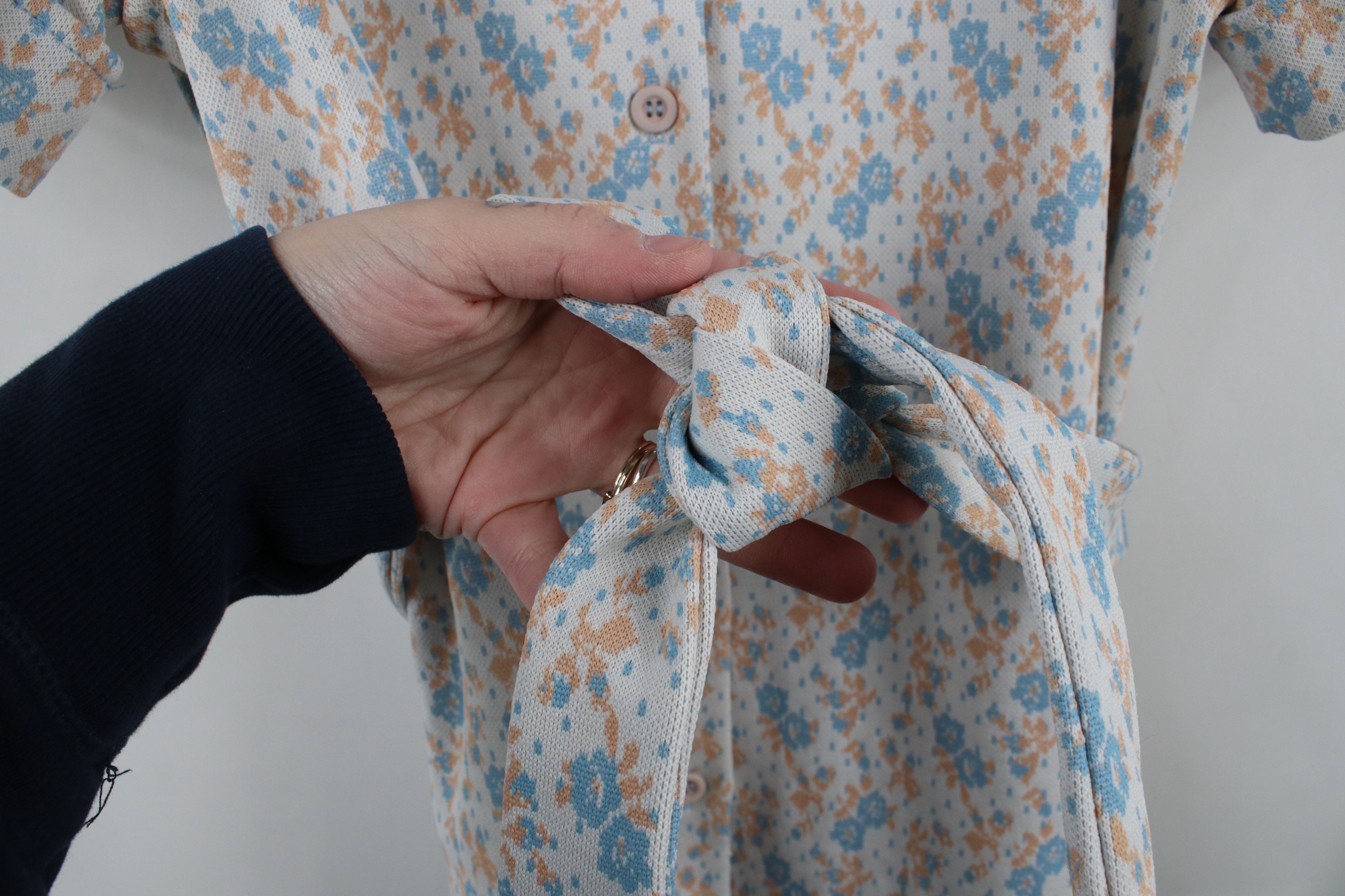 Vintage Vintage 70s Mid Century Modern MCM Knit Belted Button Shirt Size XL / US 12-14 / IT 48-50 - 5 Thumbnail