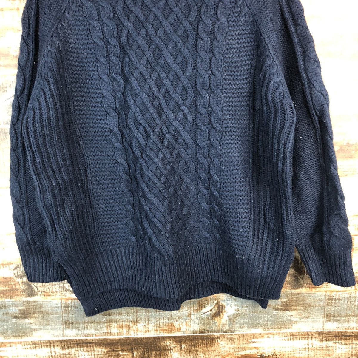 Aran Isles Knitwear DL Studio Clip Dark Blue cable Knitwear #C607 Size M / US 6-8 / IT 42-44 - 6 Thumbnail