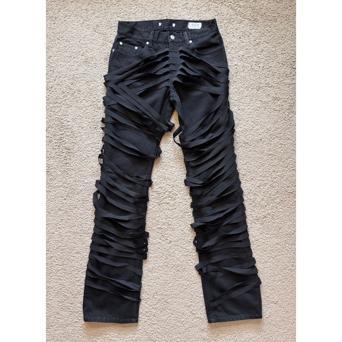 Helmut Lang HELMUT LANG BLACK RIBBON PANTS Size US 31 - 1 Thumbnail