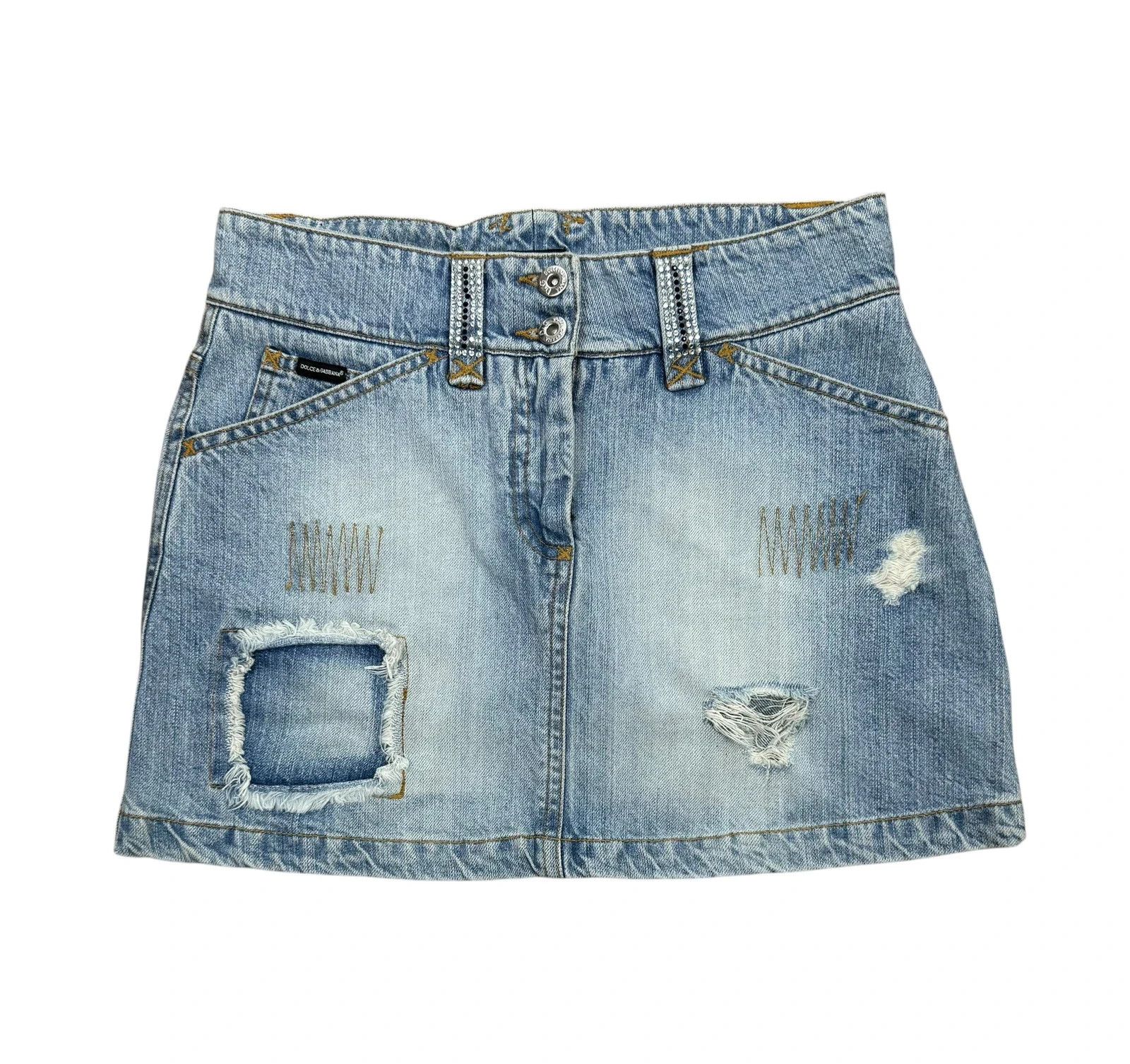 Dolce & Gabbana D&G Vintage Mini Skirt Denim size XS Size 26" / US 2 / IT 38 - 12 Thumbnail