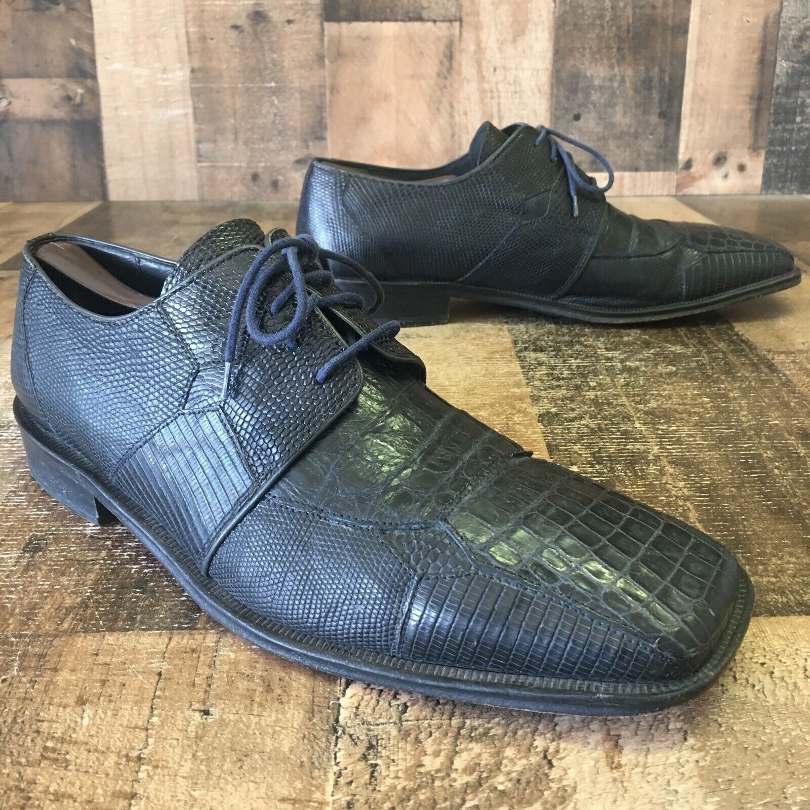 David Eden David Eden Crocodile Oxford Square Toe Shoes Mens 11.5 Size US 11.5 / EU 44-45 - 1 Thumbnail