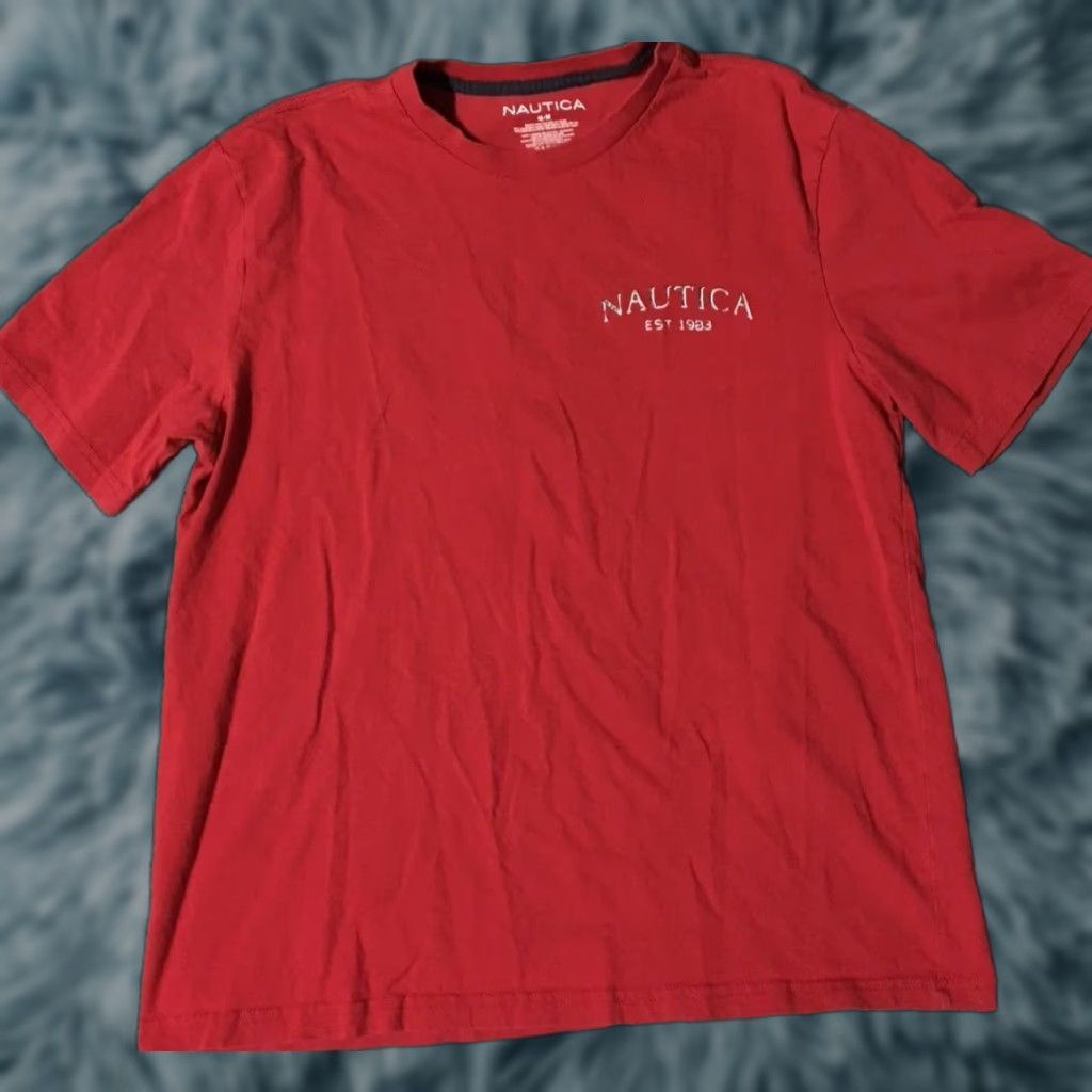 Nautica VINTAGE Nautica Sailing Shirt M Competition Fishing 90s Ocean Beach Boat Nautical Shirt Mens Red Navy blue etc Size US M / EU 48-50 / 2 - 1 Thumbnail