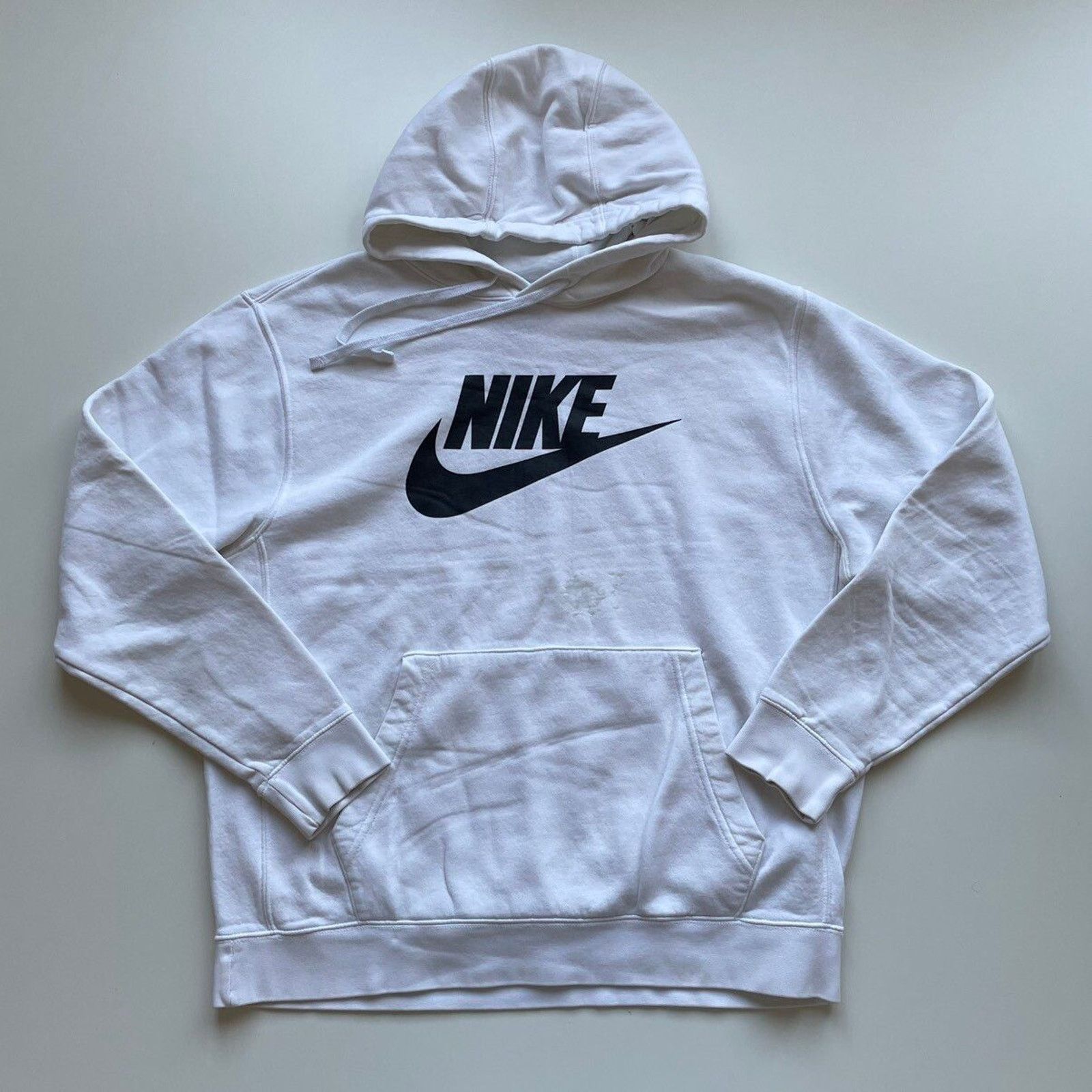 Nike × Vintage Vintage Y2K Nike Swoosh Hoodie Sweatshirt Large White Rare Size US L / EU 52-54 / 3 - 1 Thumbnail