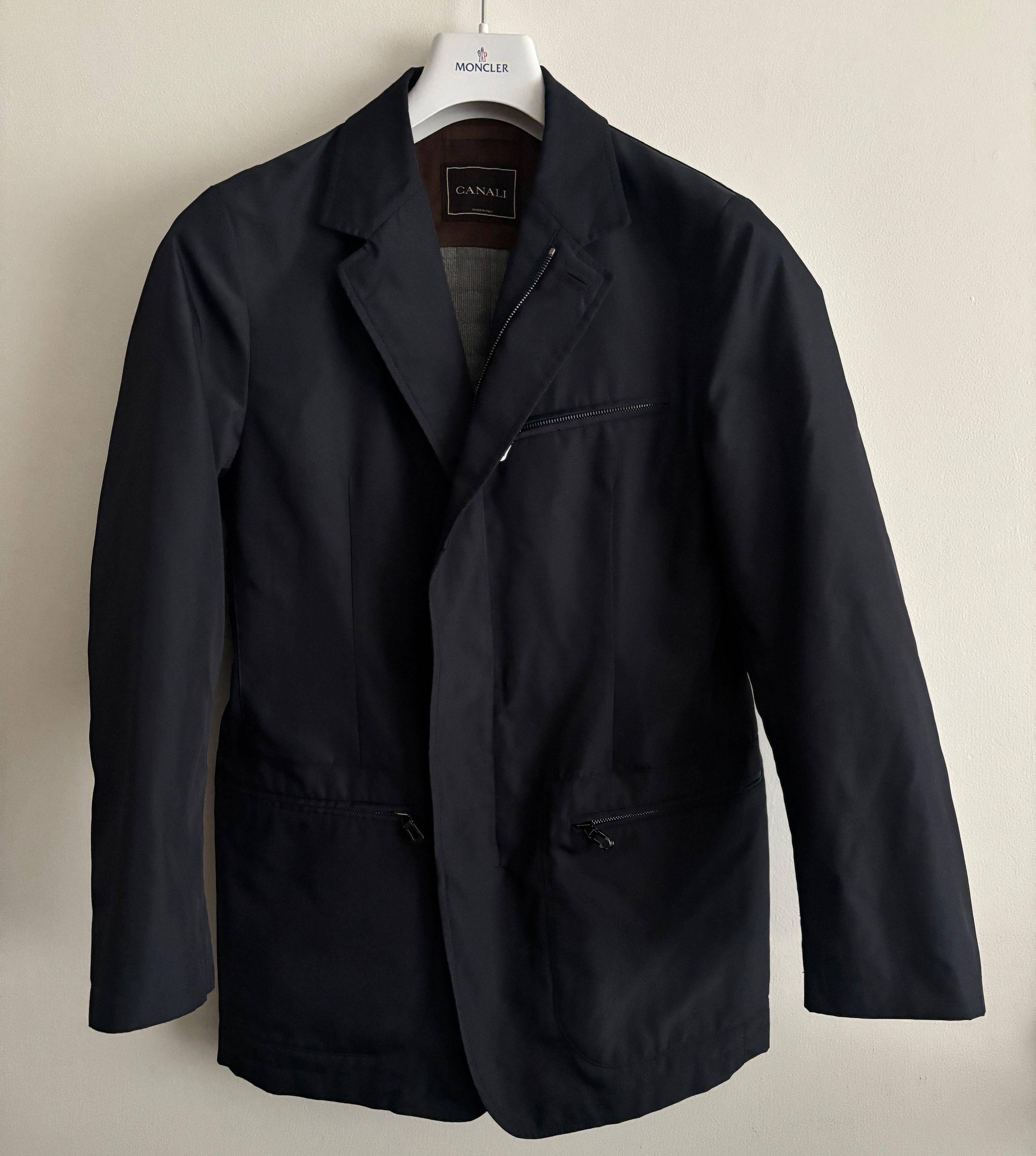 Canali $1600 Rain & Wind Tech Hybrid Zip Jacket/ Sport Coat Size US S / EU 44-46 / 1 - 1 Thumbnail