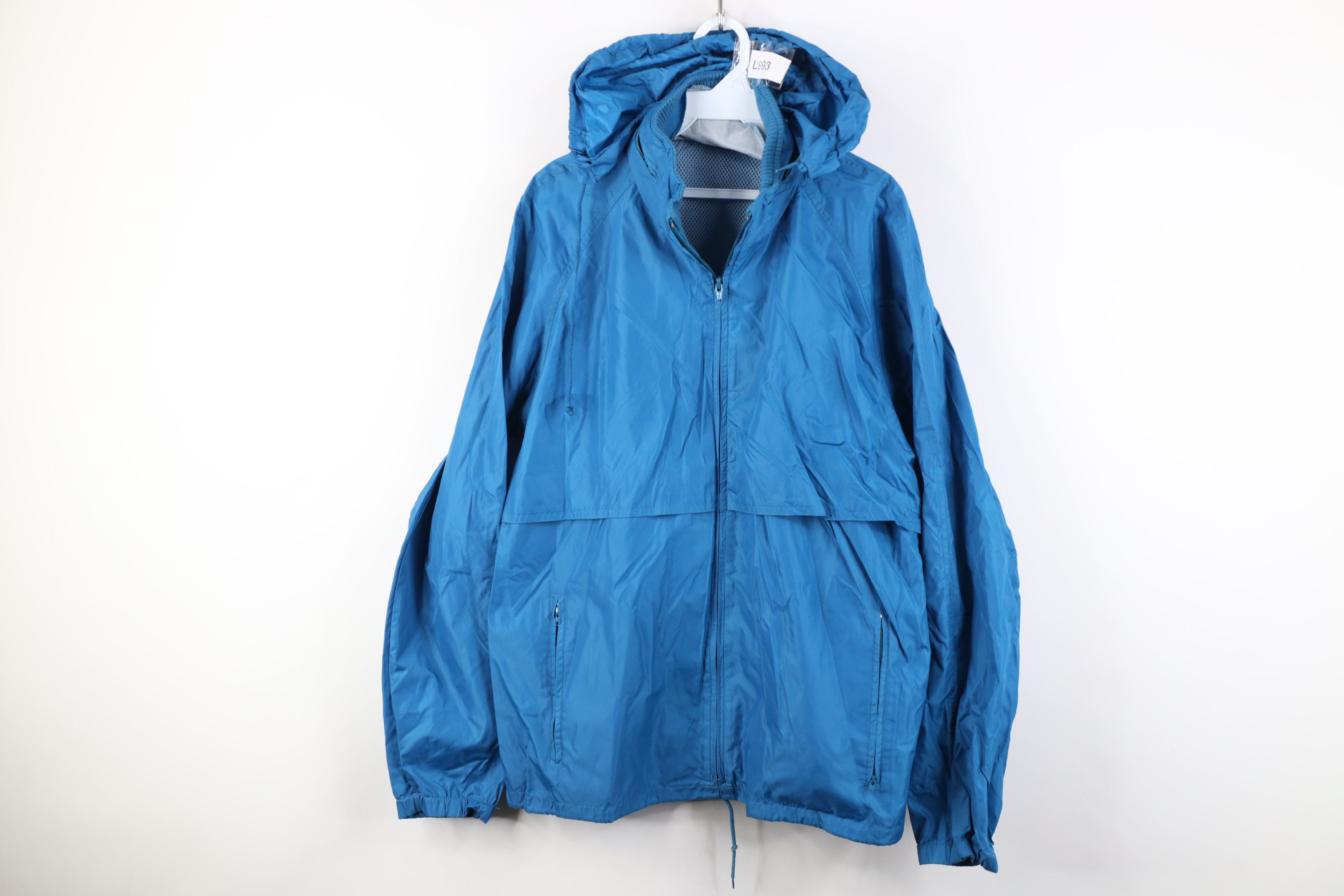 Woolrich Woolen Mills Vintage 90s Woolrich Hooded Windbreaker Jacket Blue Nylon Size US M / EU 48-50 / 2 - 1 Thumbnail