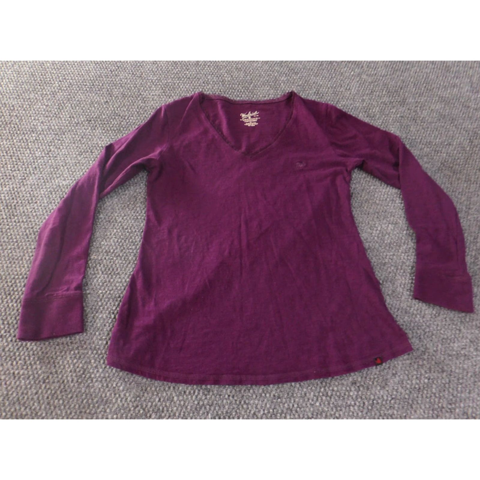 Vintage Woolrich Blouse Shirt Womens L Purple V-Neck Pullover Knit Cotton Casual Regular Basic Designer Size L / US 10 / IT 46 - 2 Thumbnail