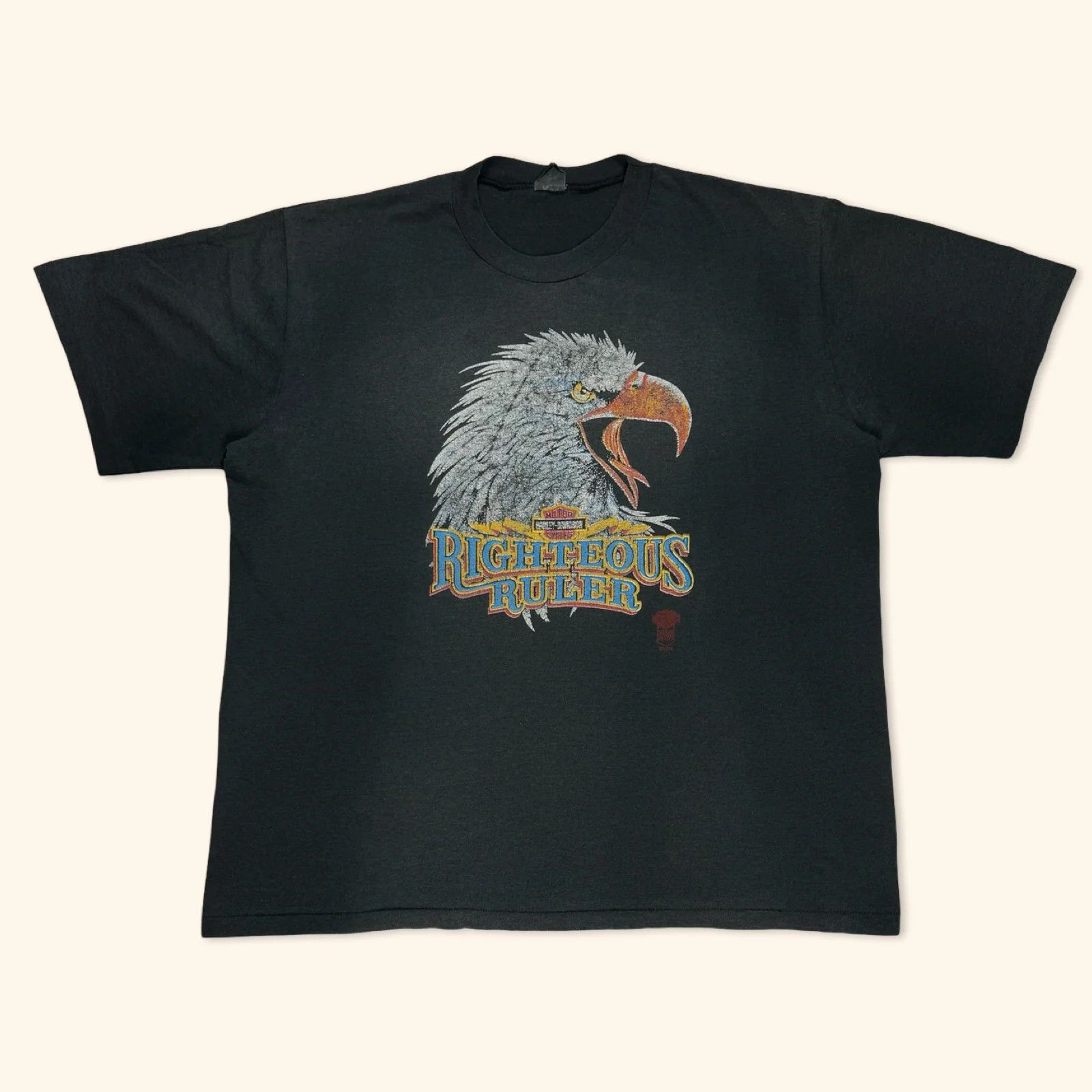 Harley Davidson Harley Davidson Righteous Ruler 80s Vintage T-Shirt Size US XXL / EU 58 / 5 - 1 Thumbnail