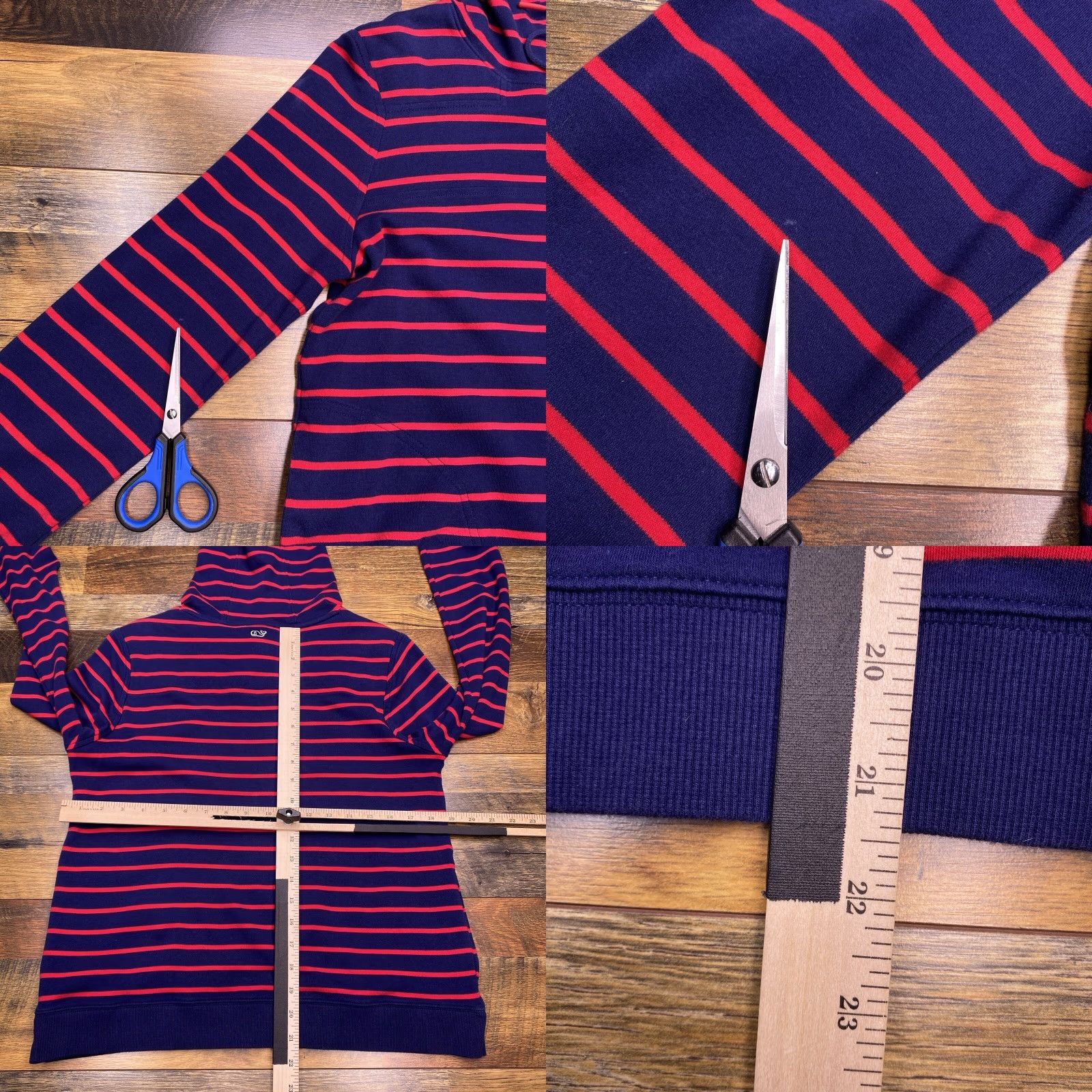 Vineyard Vines Vineyard Vines Hoodie Womens Small Navy Red Striped Stretch Sweater Size S / US 4 / IT 40 - 8 Thumbnail