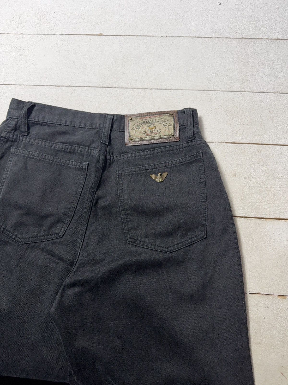 Giorgio Armani 90s Retro Armani Jeans Black Cotton Pants Made in Italy Size US 28 / EU 44 - 19 Thumbnail