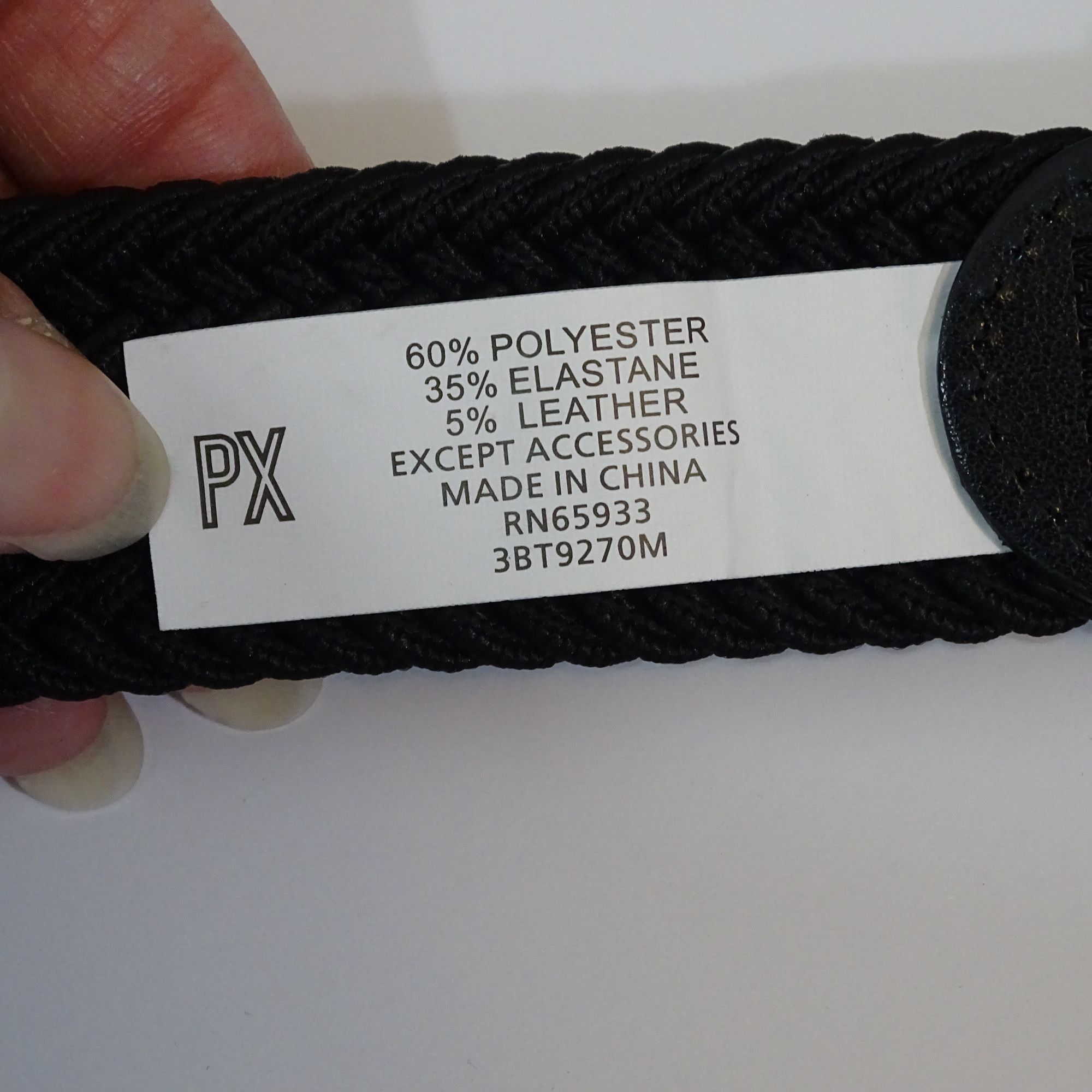 Other PX Men Black Woven Stretch Braided Belt Size 30 Adjustable Size 30 - 5 Thumbnail