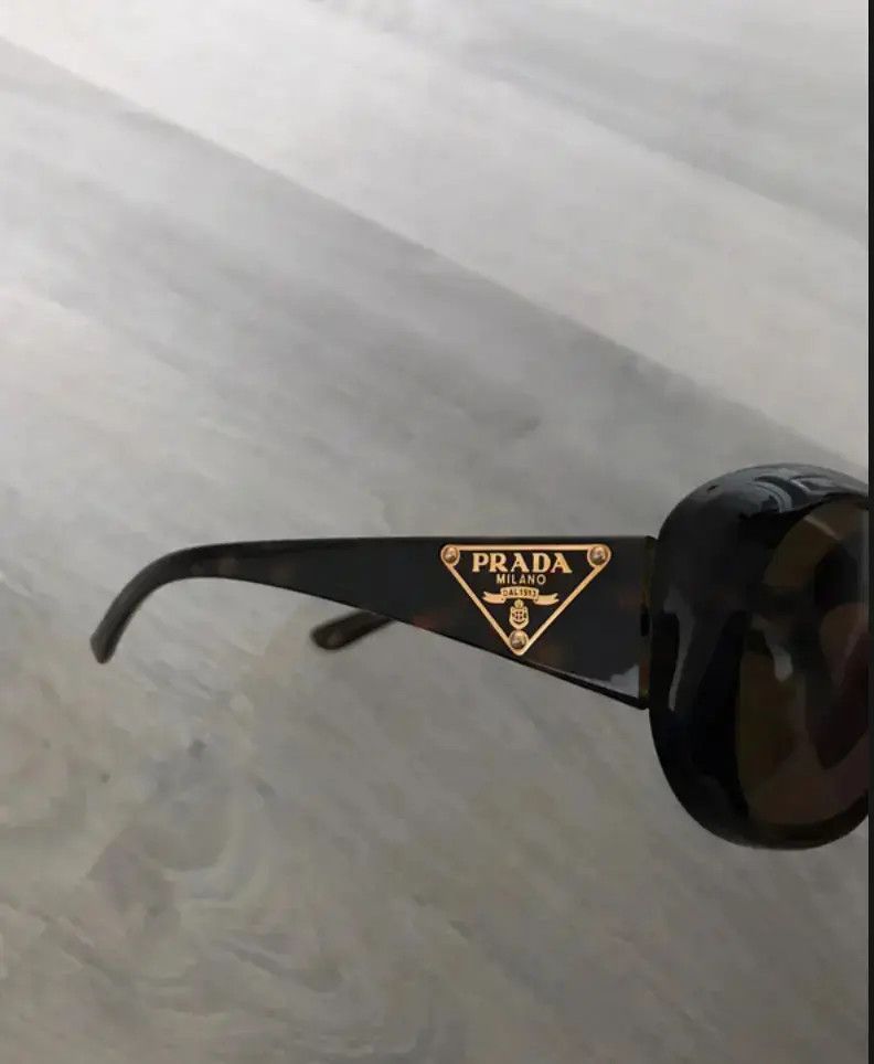 PRADA Sunglasses Rectangle Wrap Shield Metal Symbole RI921