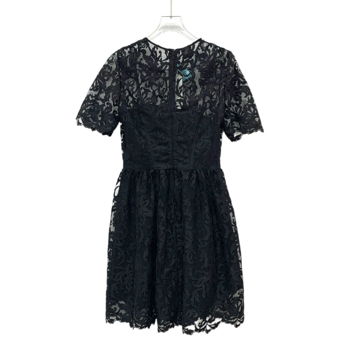 Pinko Pinko Black Lace Floral Embroidery Short Sleeve Dress K26WX Size S / US 4 / IT 40 - 2 Thumbnail