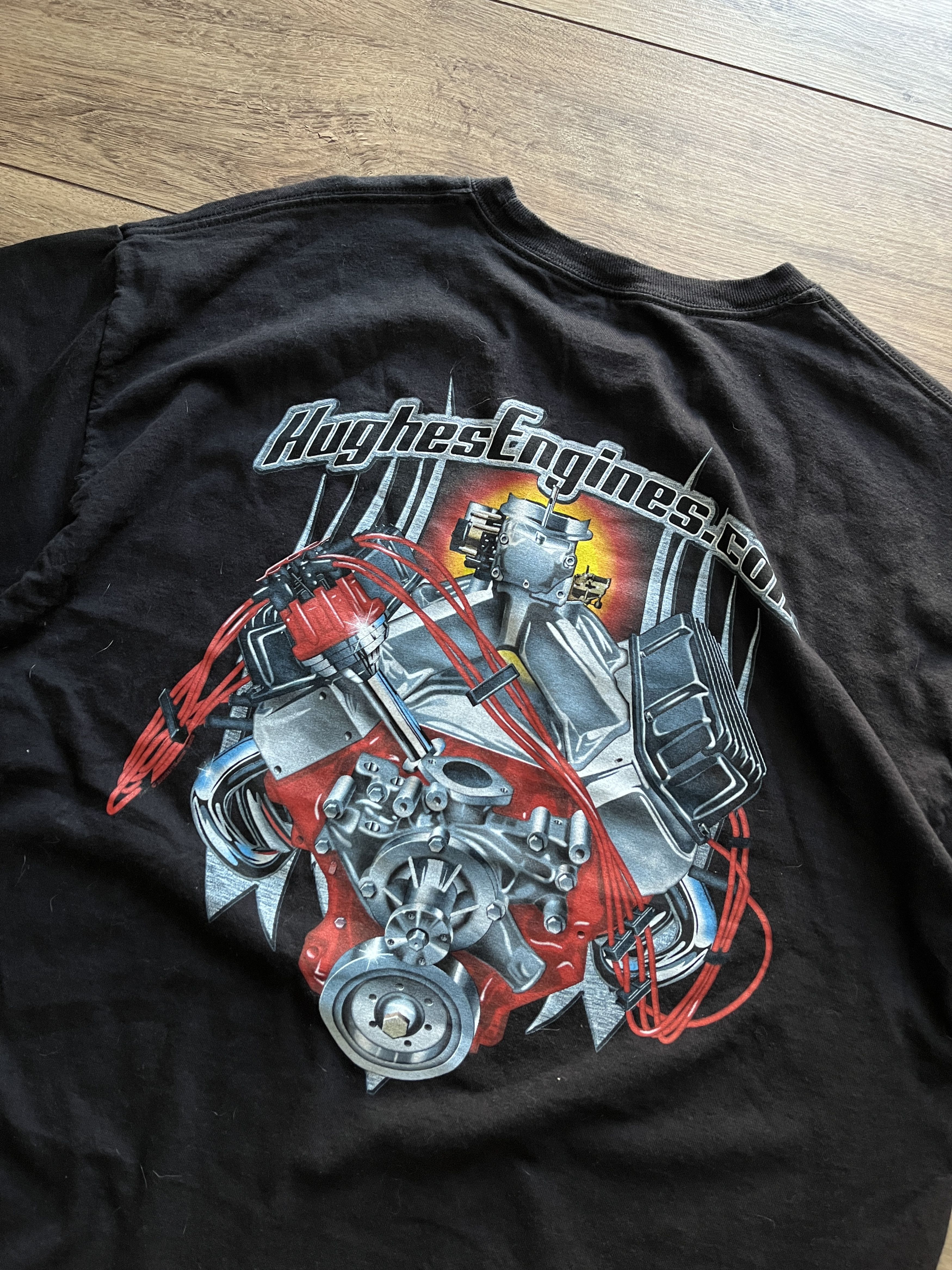 Vintage Huges Engine Muscle Car print tshirt USA Size US L / EU 52-54 / 3 - 6 Thumbnail