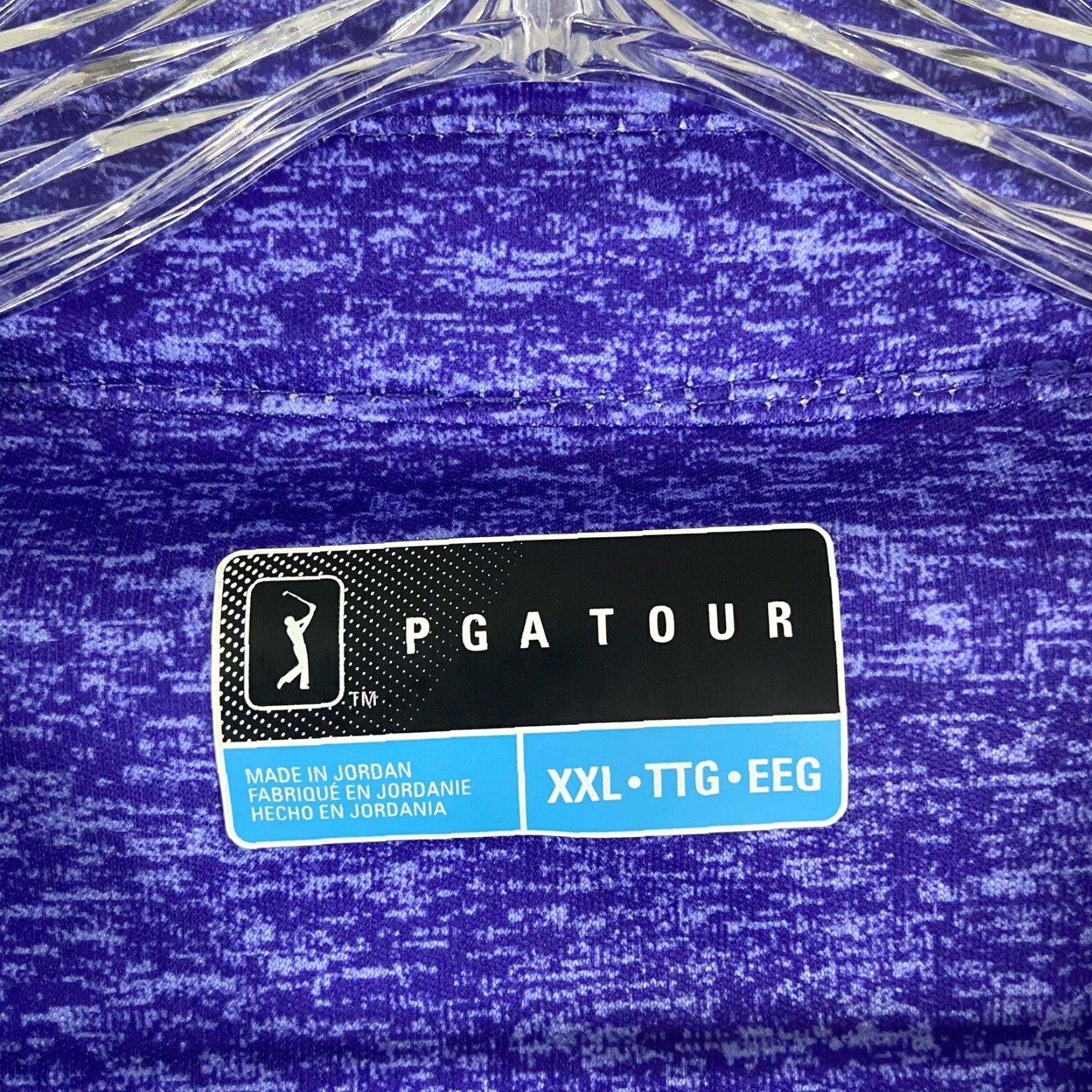 PGA Tour VINTAGE? Wait, not vintage. It's PGA TOUR Purple Striped Polo Men 2XL Adult Purple Striped Polo 2XL PGA TOUR Men’s Polo Purple Striped 2XL Size US XXL / EU 58 / 5 - 6 Thumbnail