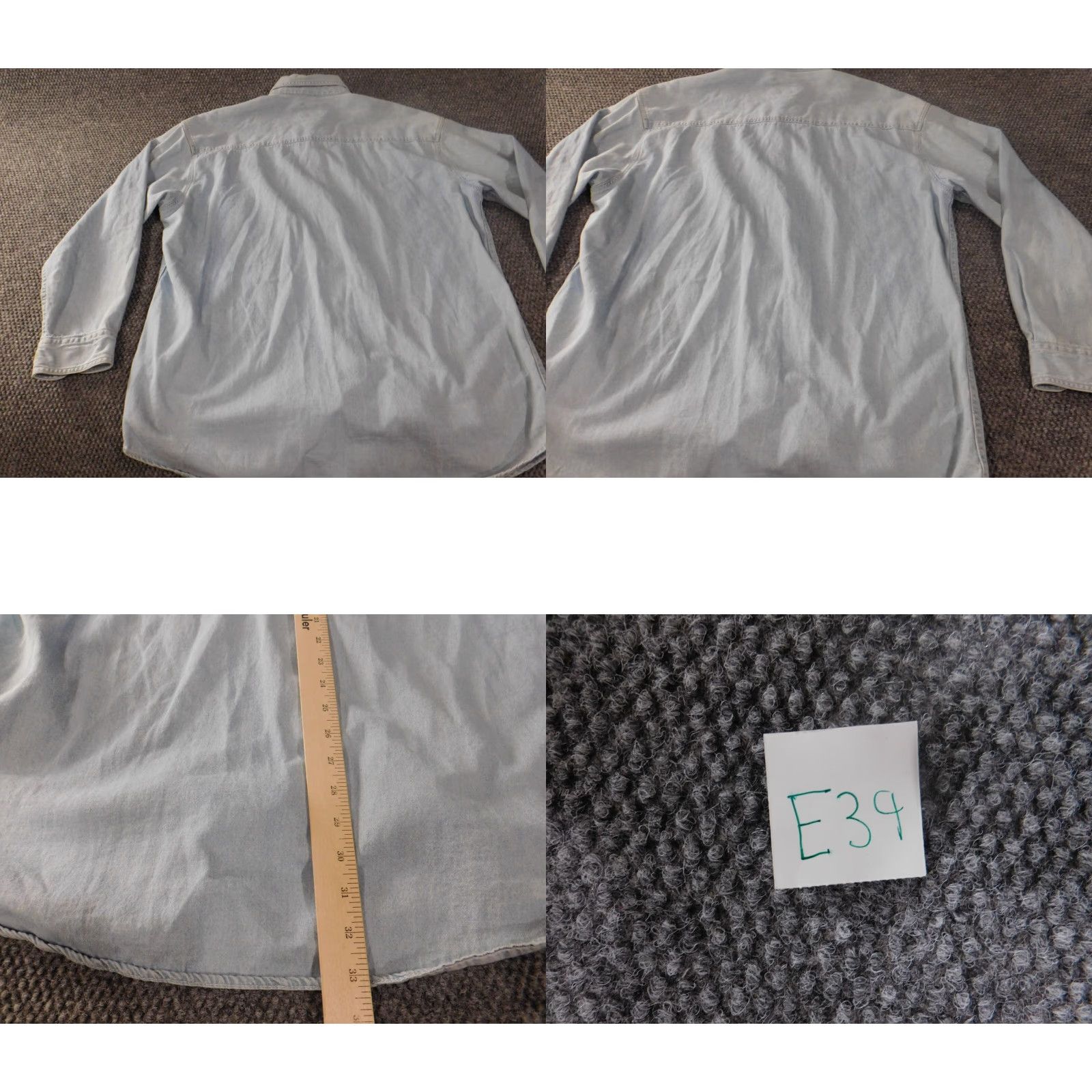 Lee VINTAGE Lee Sports Mens Shirt Large Blue Denim Button-Down Collar" Size US L / EU 52-54 / 3 - 8 Thumbnail