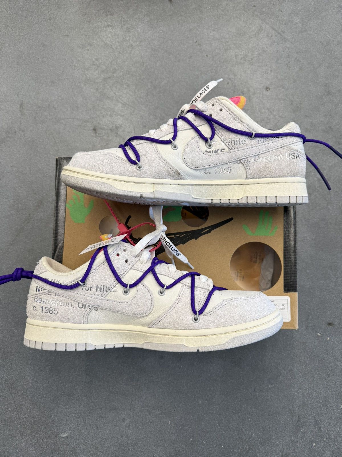 Nike × Off-White 2021 Nike Dunk Low Off White 15 Of 50 Sail Neutral Grey Size US 10.5 / EU 43-44 - 2 Thumbnail