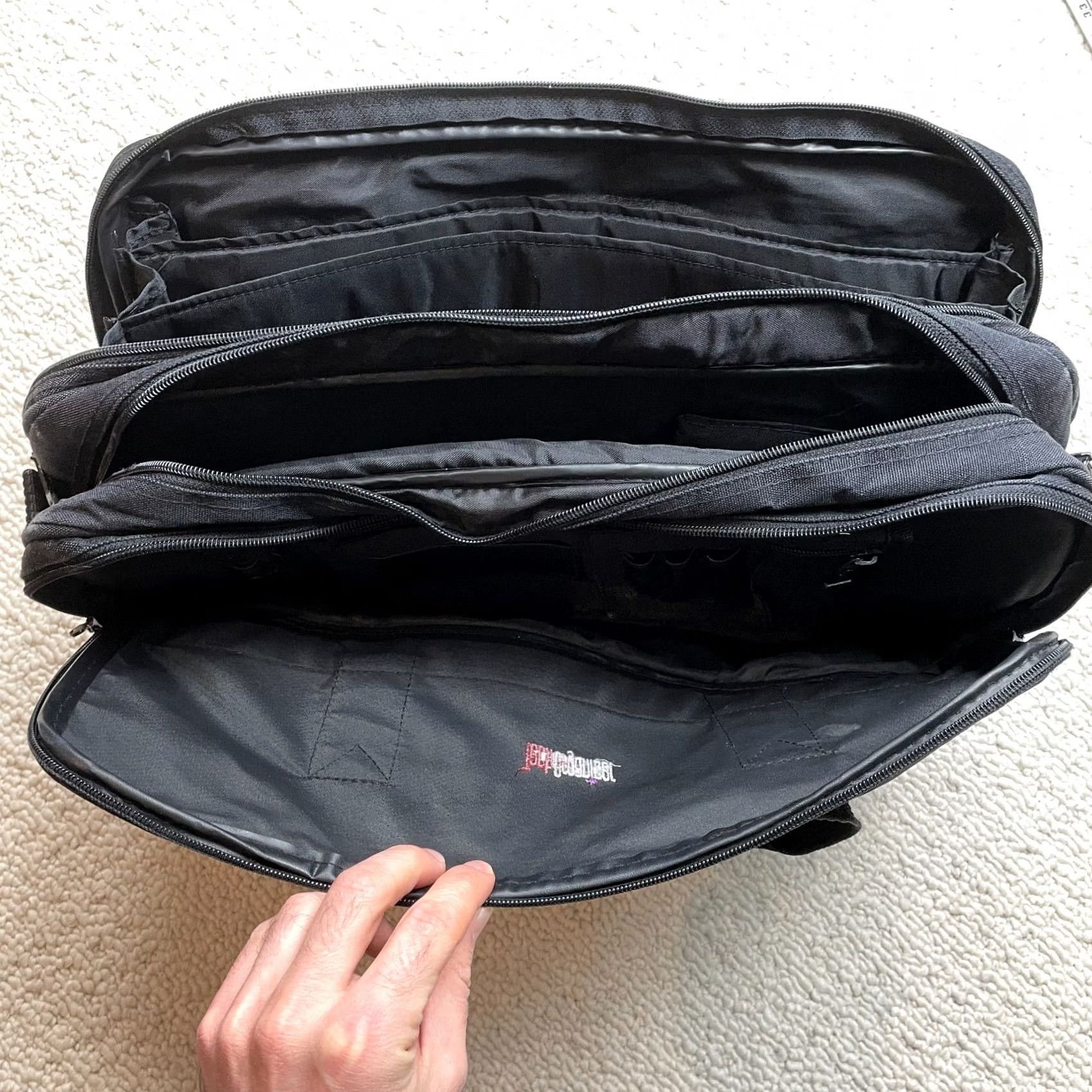 Vintage Tech Organizer Laptop Bag - Black - Medium - Zip Pockets - Expandable - Business Travel Workwear - 18x12in - Mens - Polyester - Laptop Bag Size ONE SIZE - 7 Thumbnail