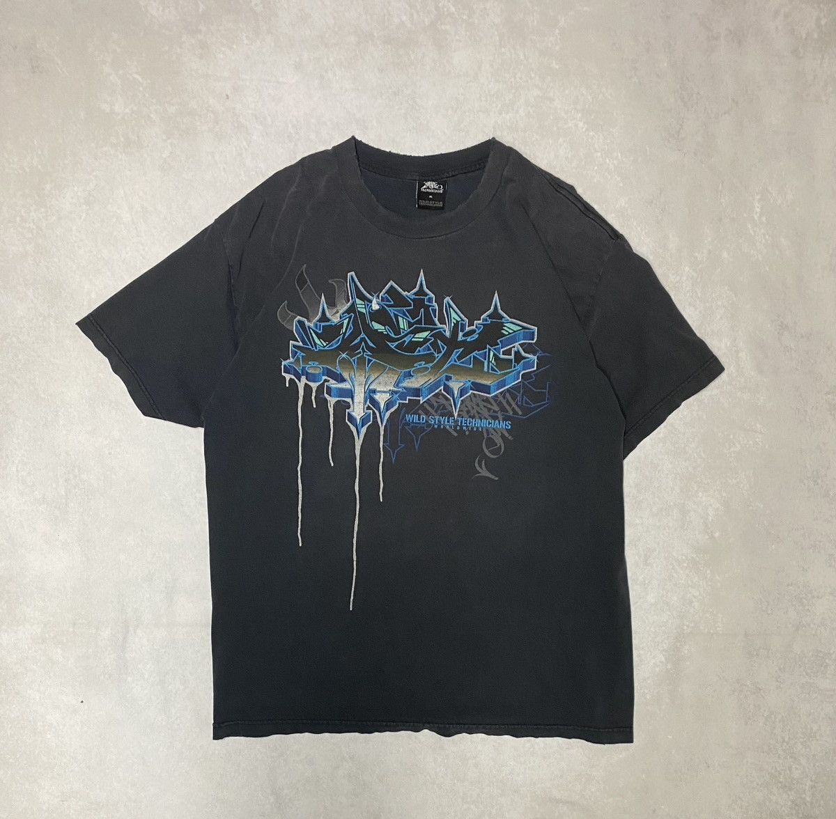 JNCO × Vintage Crazy Y2K Graffiti 90’s Hip Hop Wild Style Technician Tee XL Size US XL / EU 56 / 4 - 1 Thumbnail