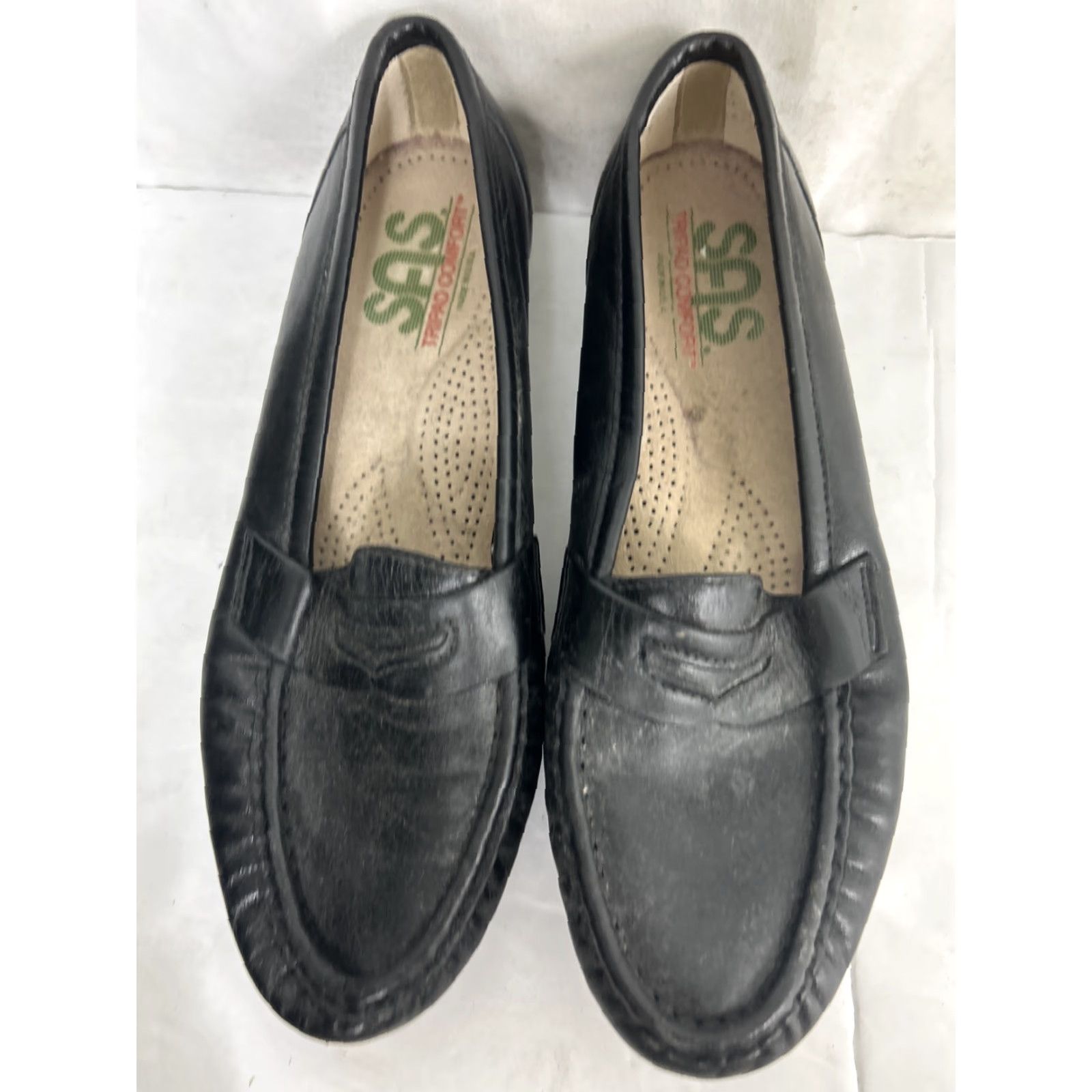 SAS SAS Penny Loafers Womens 7.5 M Black Leather Flat Slip On Penny Loafers SAS 7.5 M Black Women Flat Shoes Size US 8 / IT 38 - 5 Thumbnail