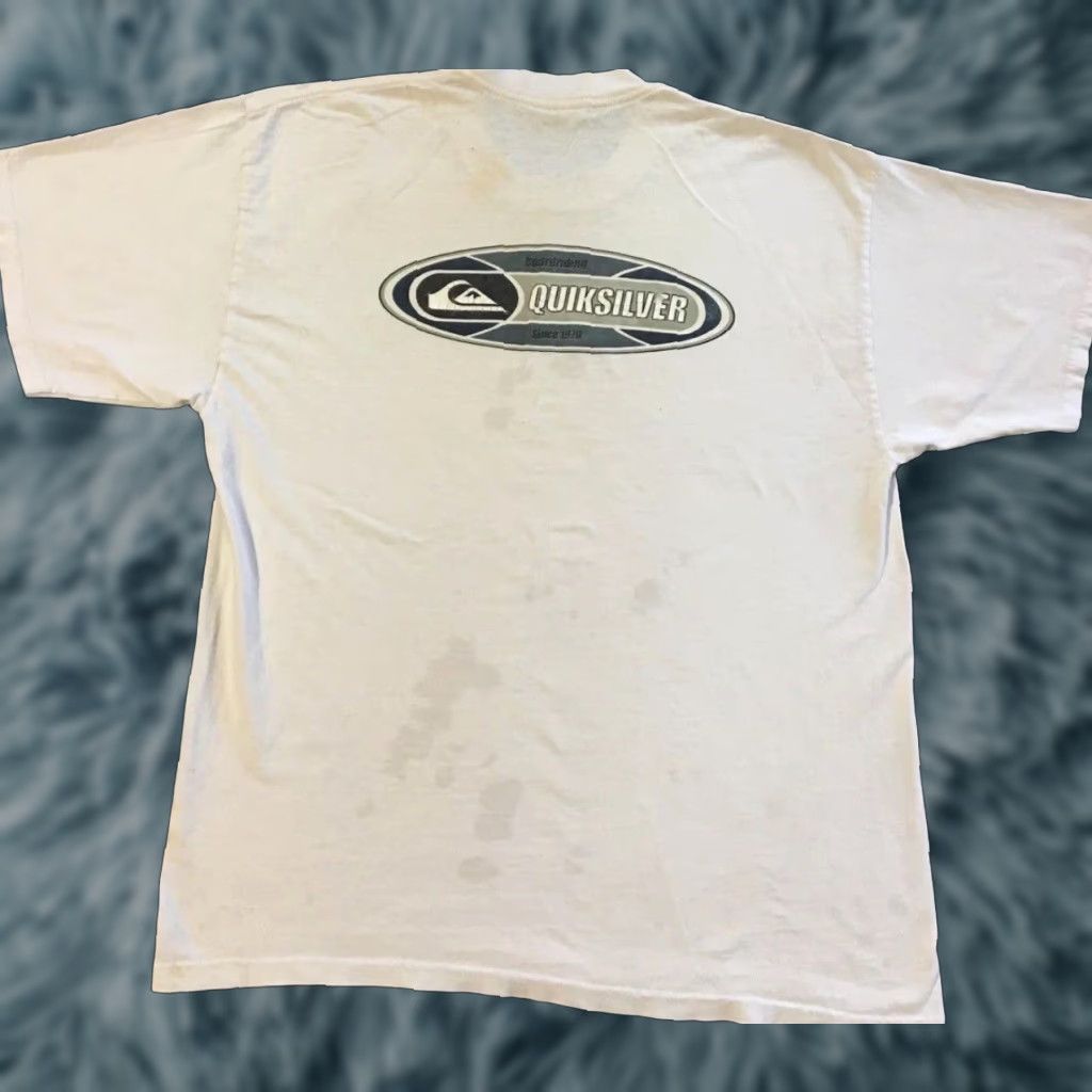 Billabong VINTAGE Quiksilver Thrashed Faded Distressed Shirt L Surf Skate Grunge Punk 90s Y2K Ocean Pacific Hawaii Destroyed Spellout White Mens T-Shirt Size US L / EU 52-54 / 3 - 1 Thumbnail
