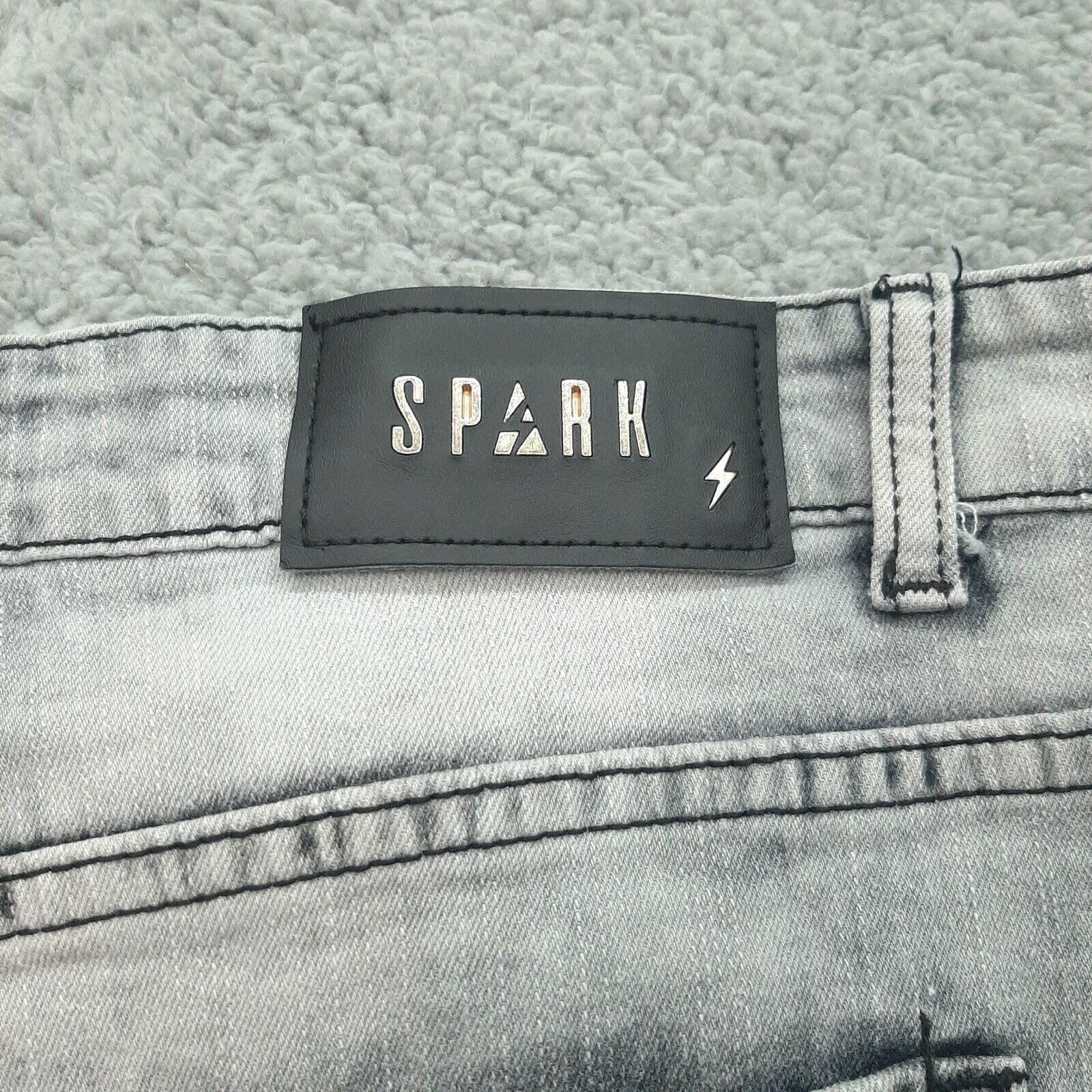 Other Spark ripped repaired Black acid wash Jeans 40X34 90's Y2K Size US 40 / EU 56 - 7 Thumbnail