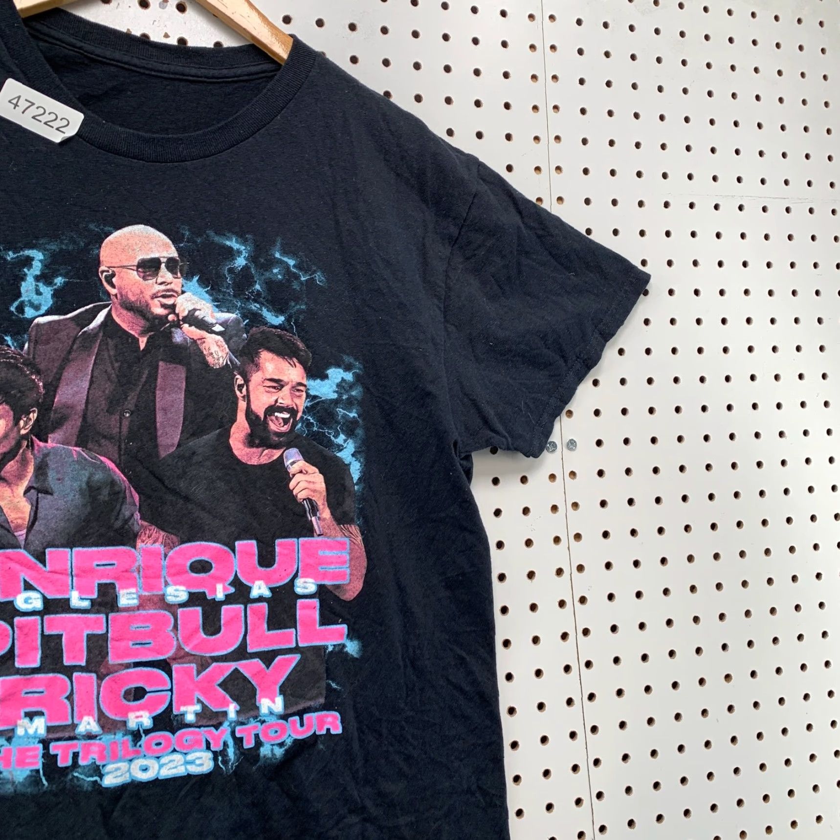 Vintage Putbull Trilogy Tour T Shirt Mens M Black Enrique Iglesias Ricky Tour 2023 Graphic Print Cotton Short Sleeve Crew Neck Music Shirt Size US M / EU 48-50 / 2 - 5 Thumbnail