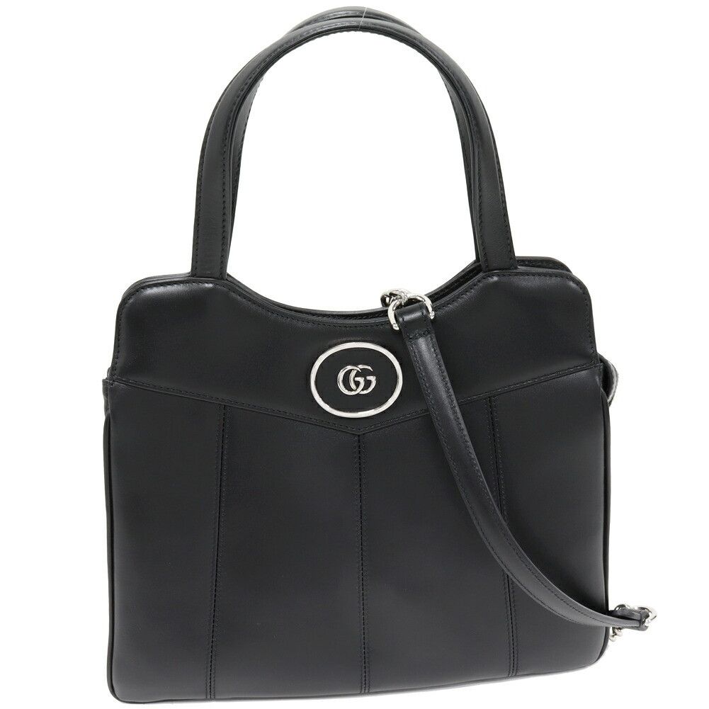 Gucci Gucci Petit GG Calf 2Way Bag Leather Shoulder Bag 745918 in Black, Women's