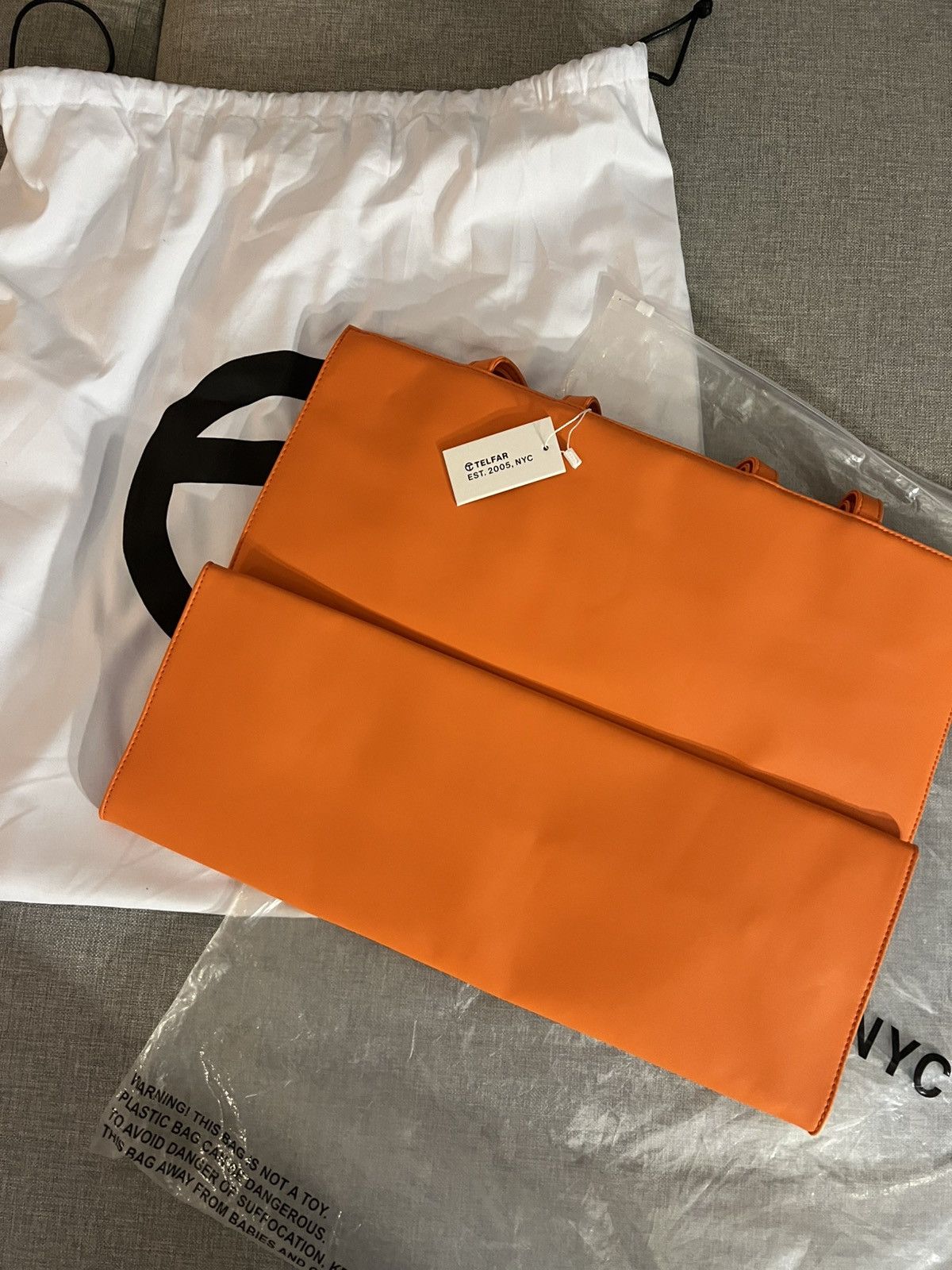 Telfar Telfar Shopping Bag Large Orange Size ONE SIZE - 4 Thumbnail