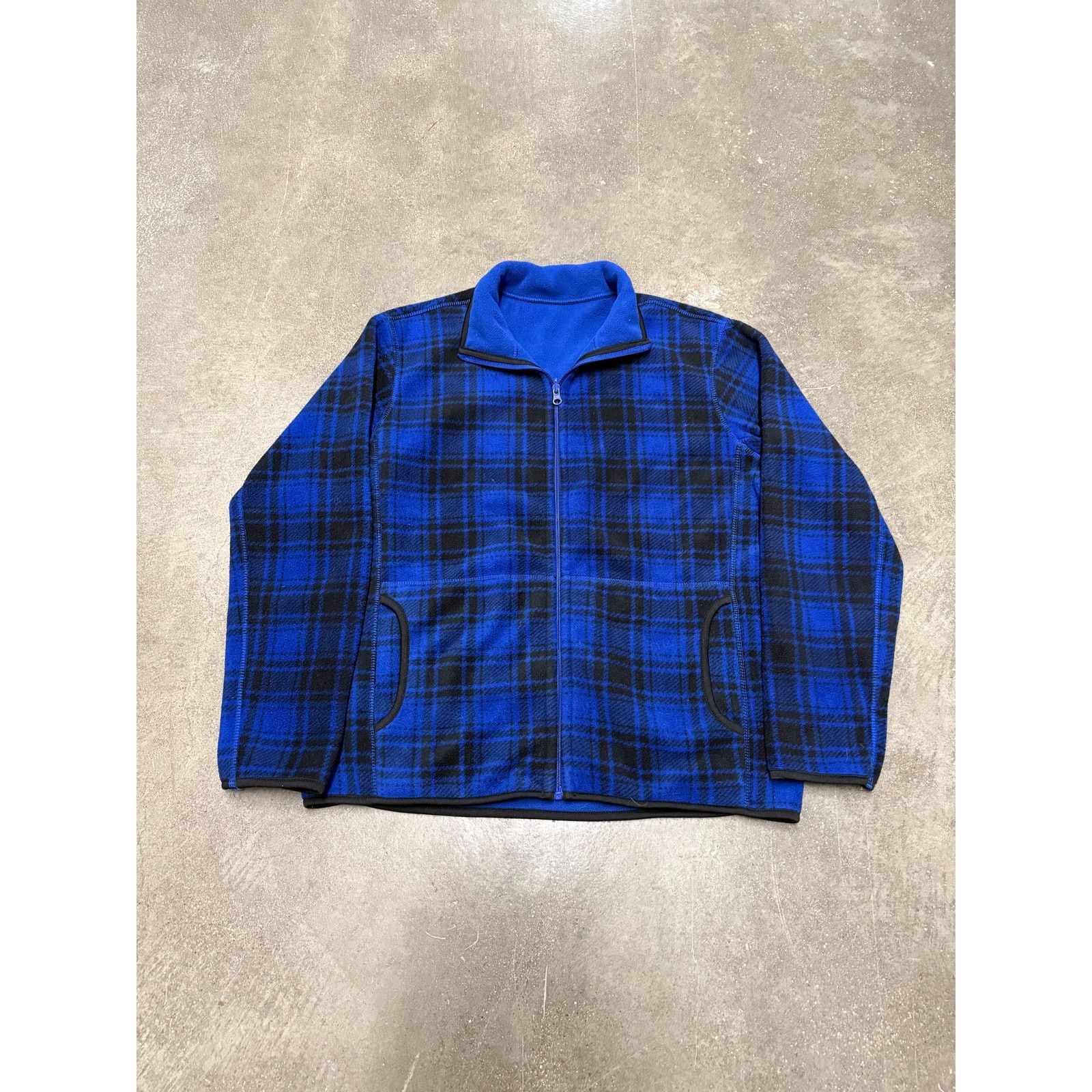 2000's velours shadow check blouson y2k