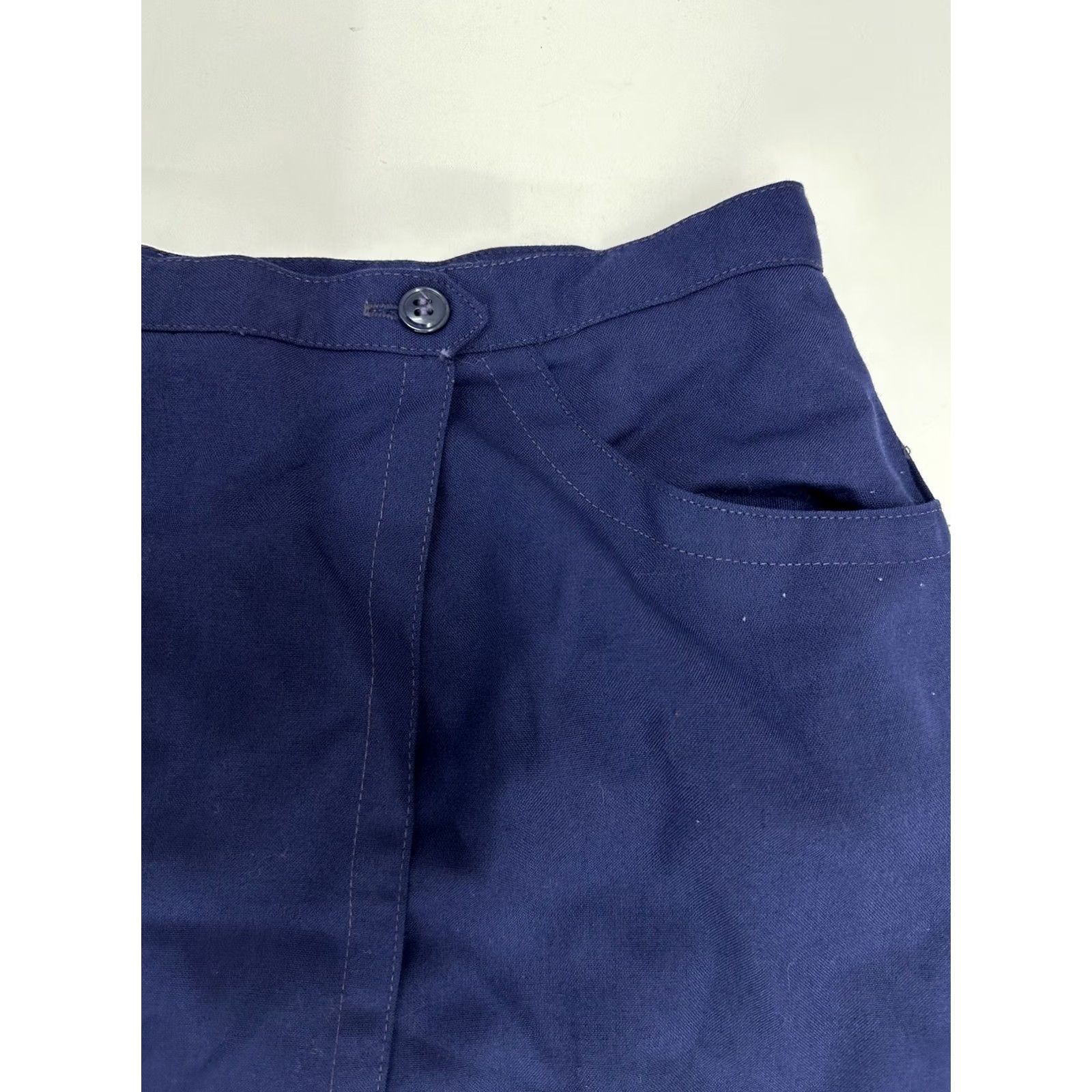 Vintage VINTAGE Sir for Her Navy Blue Lined Skirt Size 7 Knee Length A-Line Pocketed Womens 90s Bohemian Size 28" / US 6 / IT 42 - 3 Thumbnail