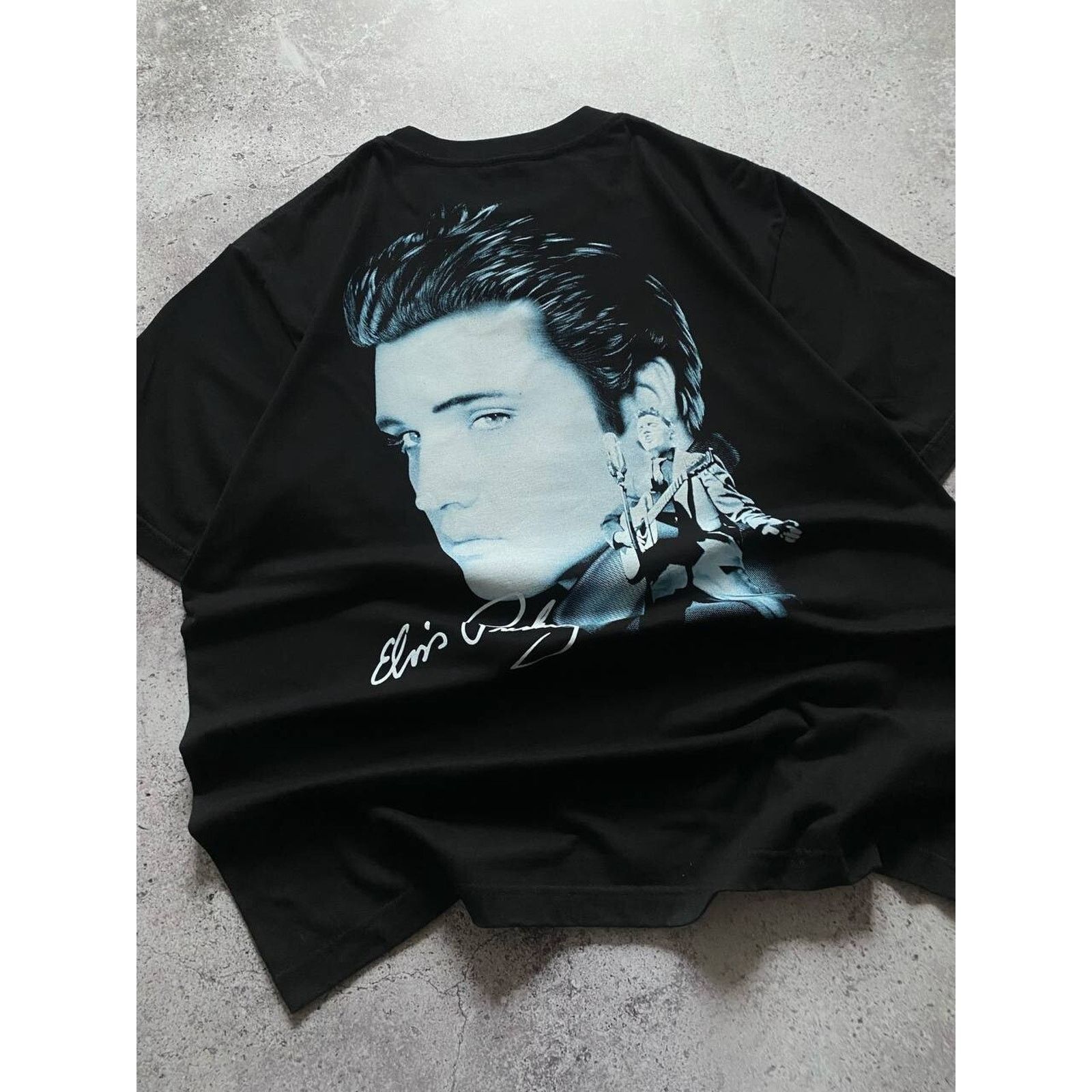 Band Tees × Vintage VINTAGE ELVIS PRESLEY PORTRAIT PHOTO DOUBLE SIDED KING TEE Size US XL / EU 56 / 4 - 9 Thumbnail