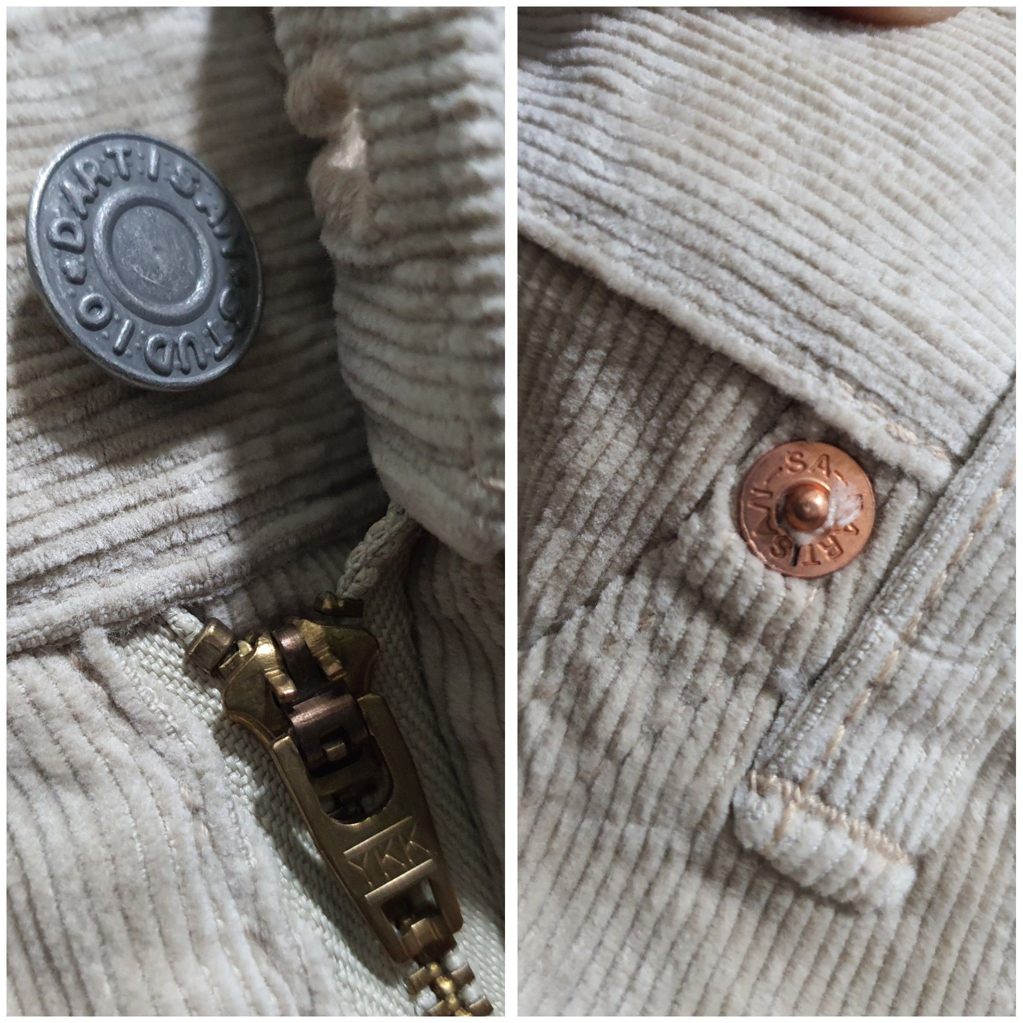 Japanese Brand STUDIO D’ARTISAN 27”/44” NEW OLD STOCK CREAM COUDUROY JEANS Size US 27 - 7 Thumbnail
