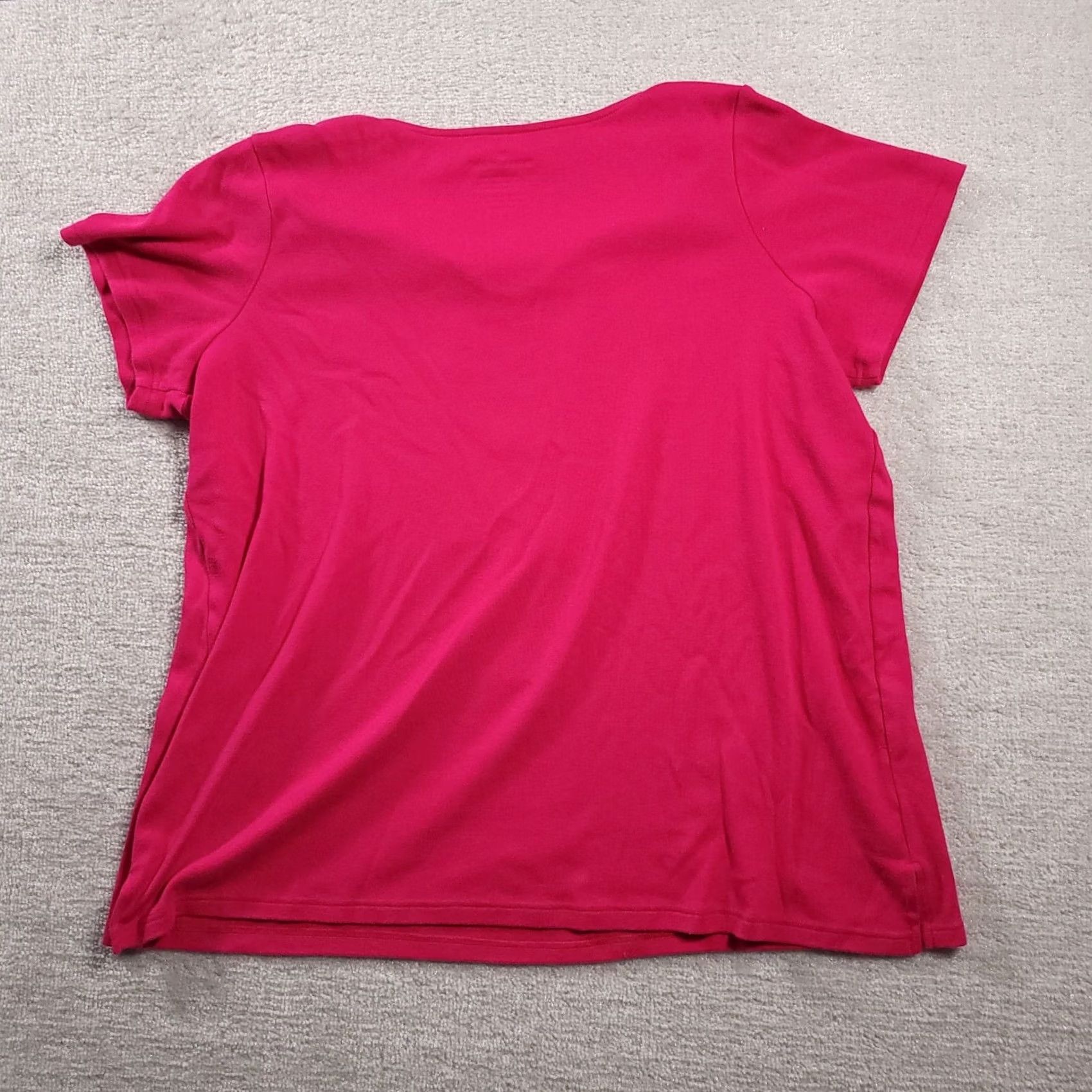 Vintage Woman Within Womens Shirt Adult Large Short Sleeve Pink Round Neck Floral Size L / US 10 / IT 46 - 7 Thumbnail
