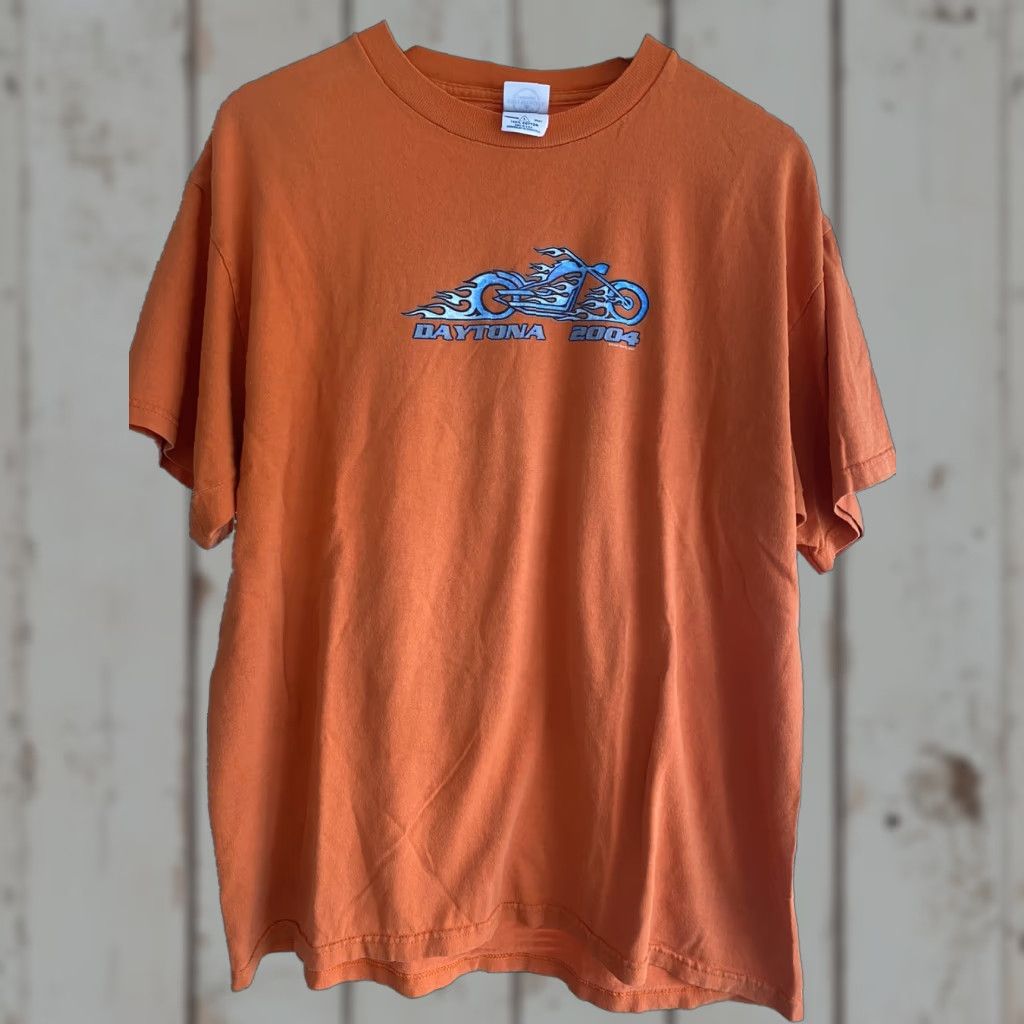 Delta VINTAGE Daytona Bike Week Orange Shirt Mens L Biker Harley Club 2004 Shirt T-Shirt Orange Mens L Size US L / EU 52-54 / 3 - 1 Thumbnail