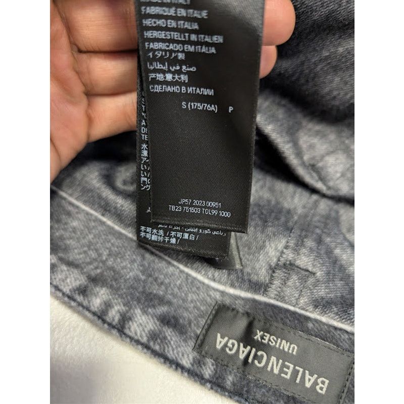 Balenciaga o1rshd1 Trompe L'oeil Fleece Denim Pants in Black Size US 30 / EU 46 - 17 Thumbnail