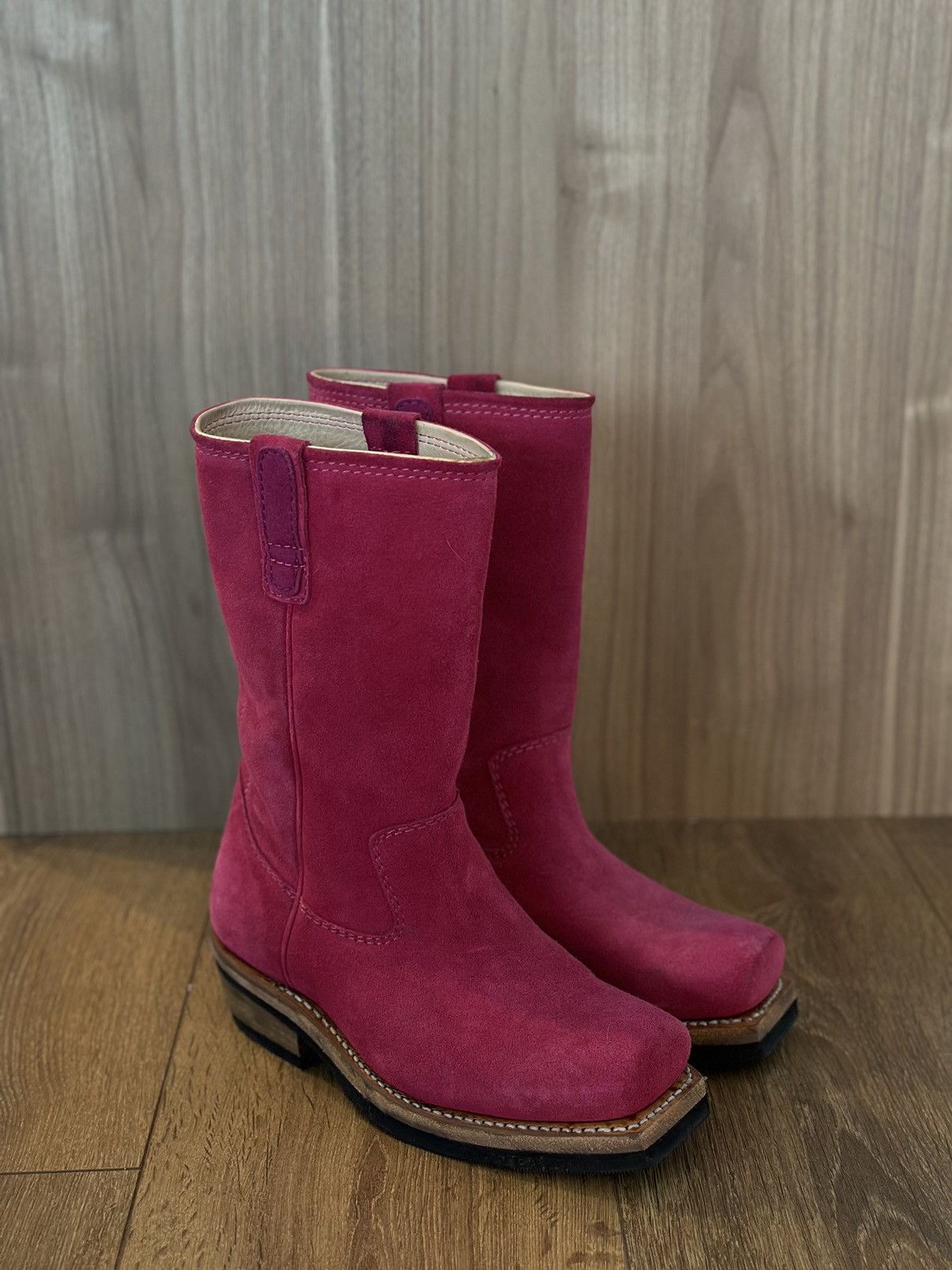 image of Size 7 Our Legacy Flat Toe Boot In Hot Pink, Women's