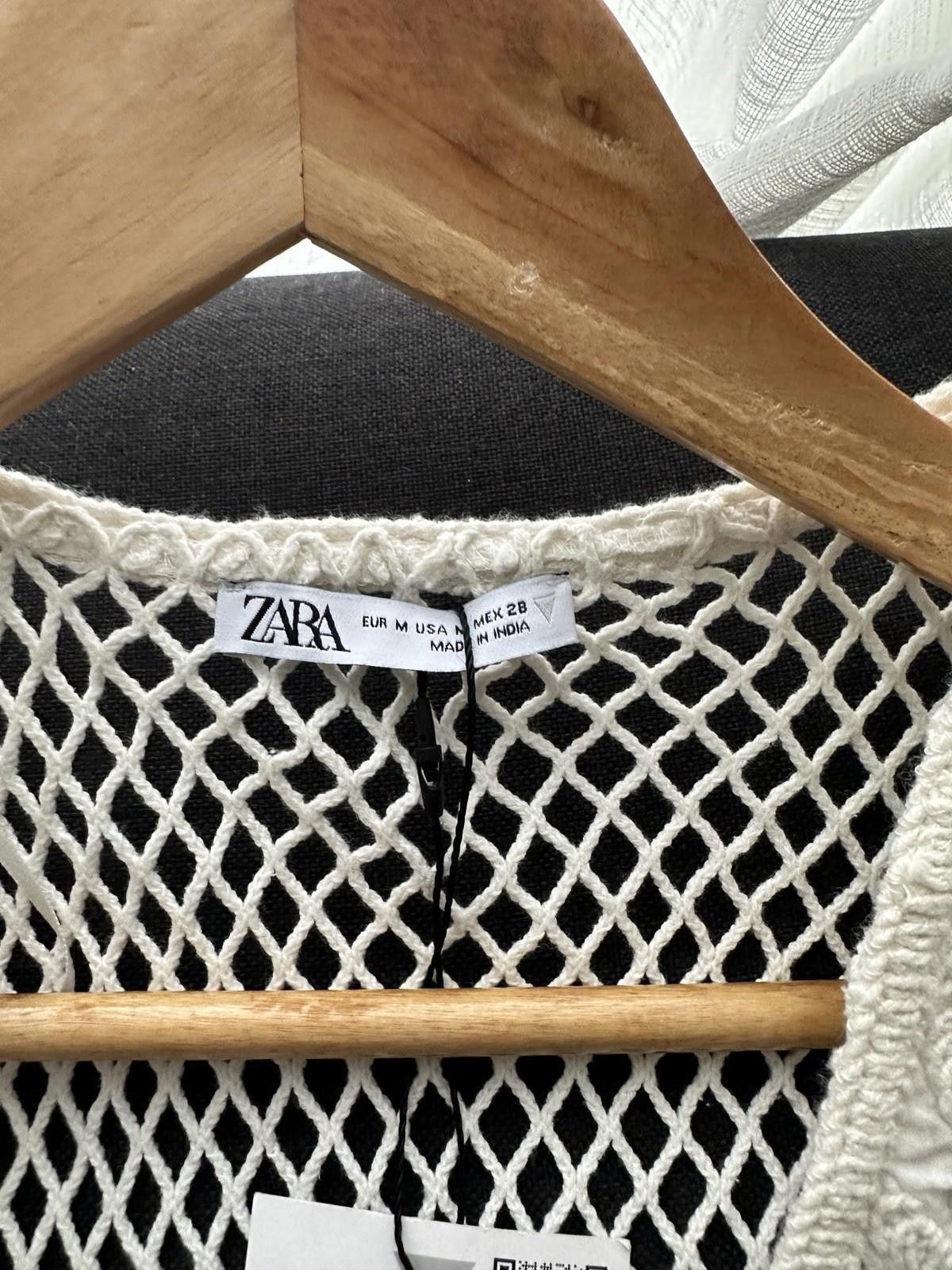 Zara ZARA crochet vest coverup with tie BNWT, Size M Size ONE SIZE - 3 Thumbnail