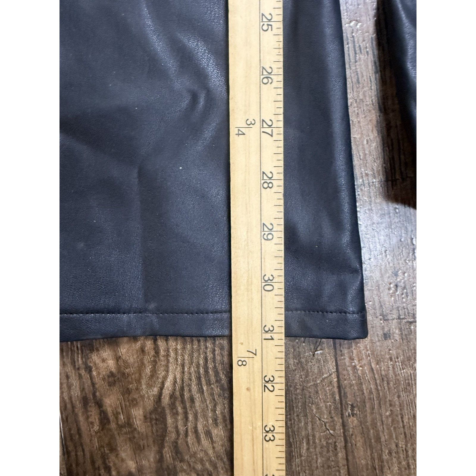 Boston Proper Boston Proper Faux Leather Flare Black Pants size 8 Size 30" / US 8 / IT 44 - 7 Thumbnail
