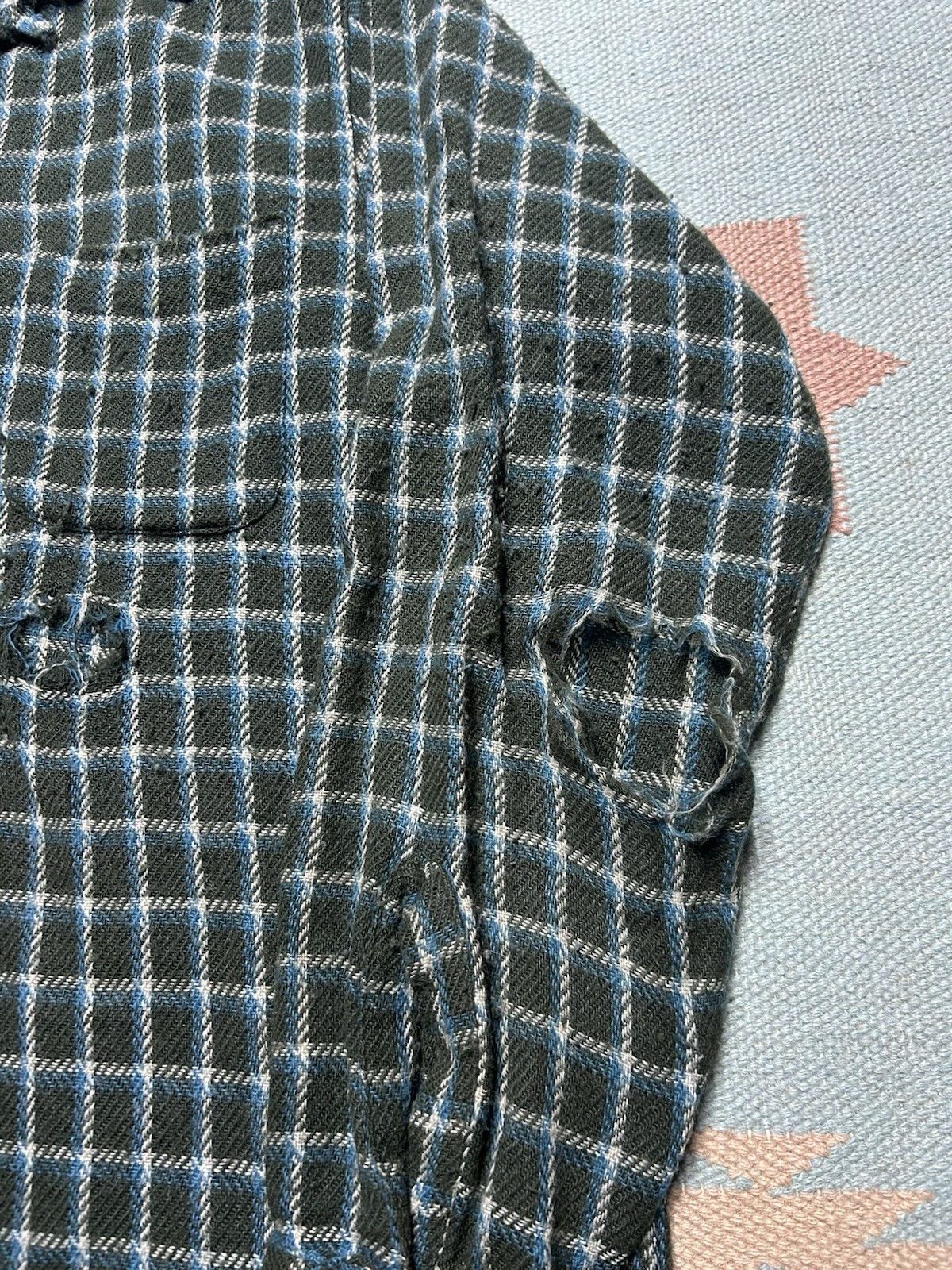 Vintage 1950s wool blend loop collar shirt distressed van heusen M Size US M / EU 48-50 / 2 - 3 Thumbnail