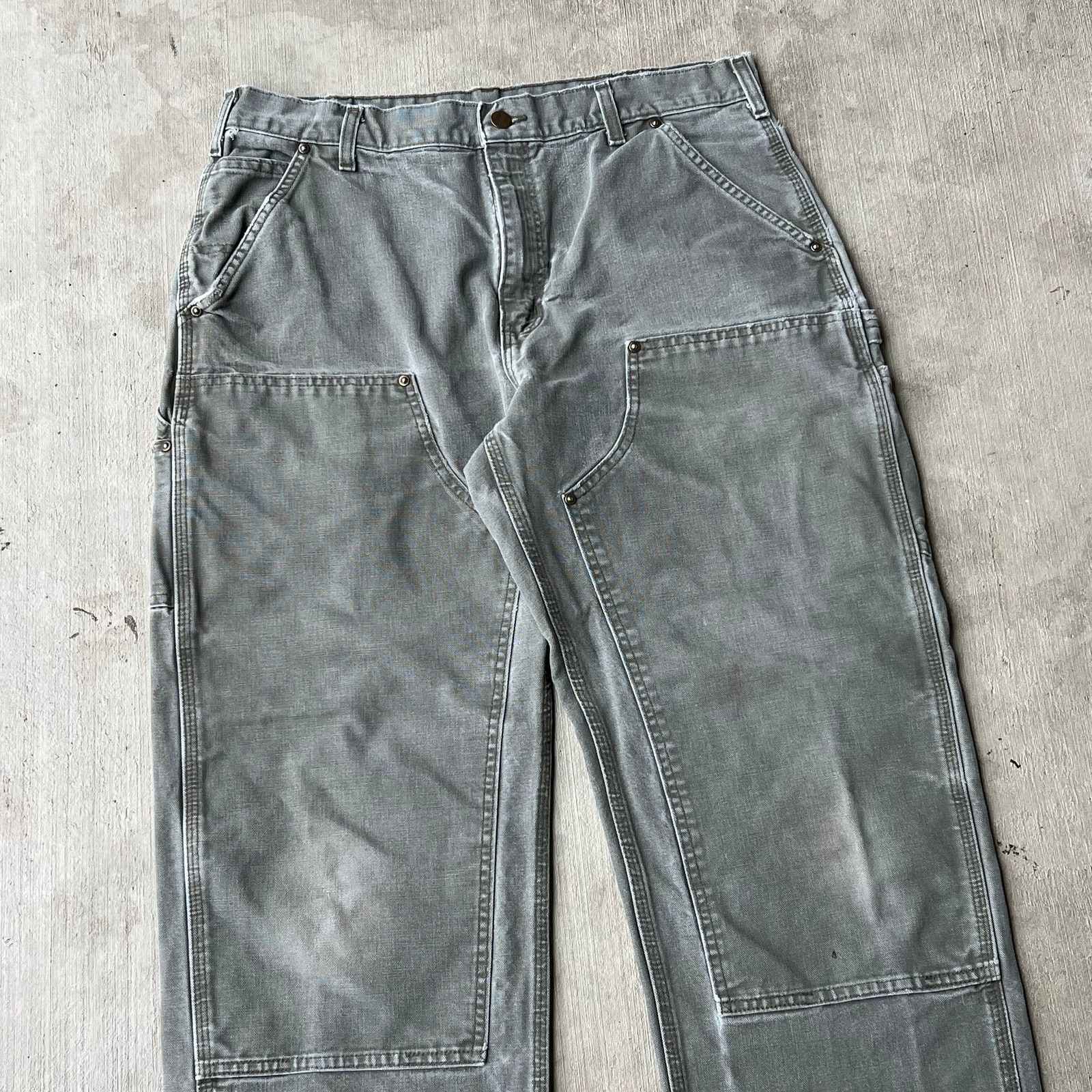 Carhartt × Vintage Carhartt faded green double knee work wear carpenter pants Size US 34 / EU 50 - 2 Thumbnail