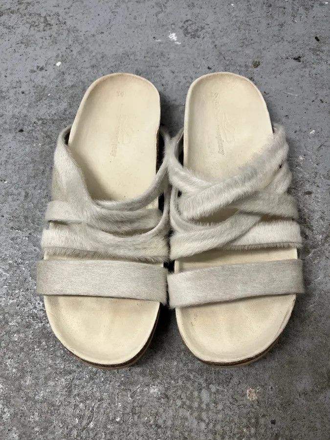 Vintage The Last Conspiracy White Pony Hair Sandals Size US 8 / IT 38 - 2 Thumbnail