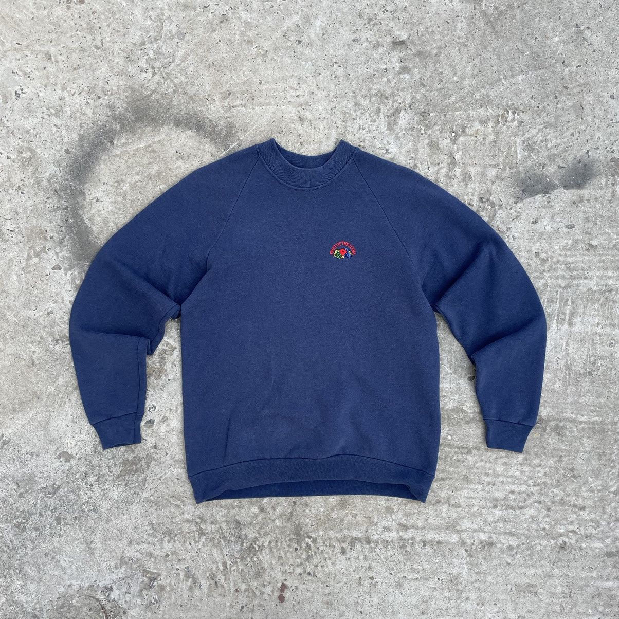 Fruit of the Loom Sweat shirt 90s USA ×2 Womens Vintage 90s Fruit of the Loom Blue Blank Sweatshirt