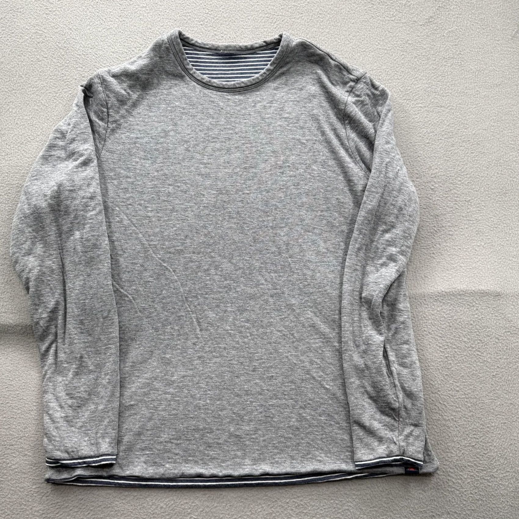 Faherty Faherty Striped Solid Reversible Shirt XL Gray Long Sleeve Crewneck Tee Size US XL / EU 56 / 4 - 2 Thumbnail