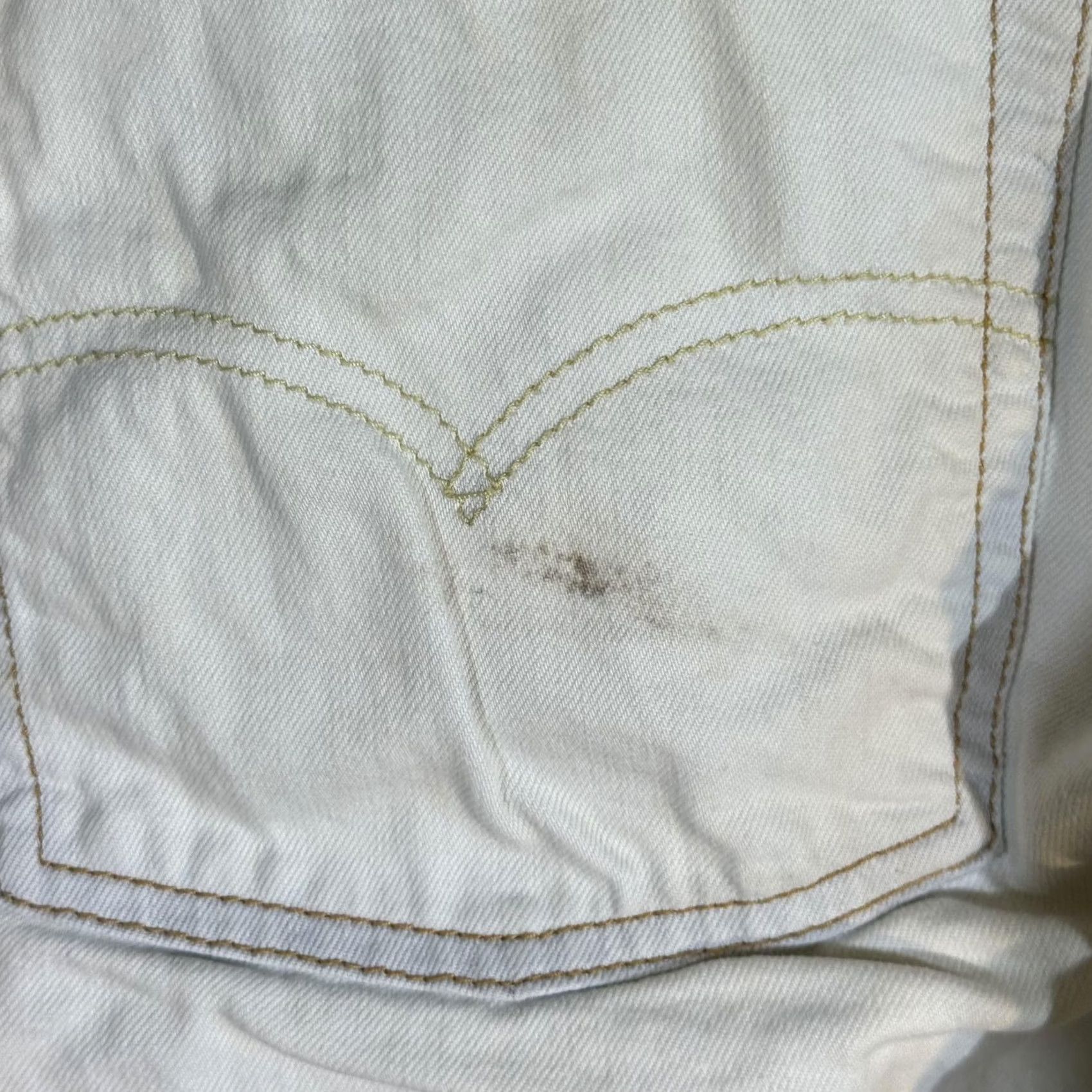 Levi's Levis 510 Jeans Mens 36x30 Beige Skinny Fit Stretch Denim Distressed Stains Vintage No Size US 36 / EU 52 - 6 Thumbnail