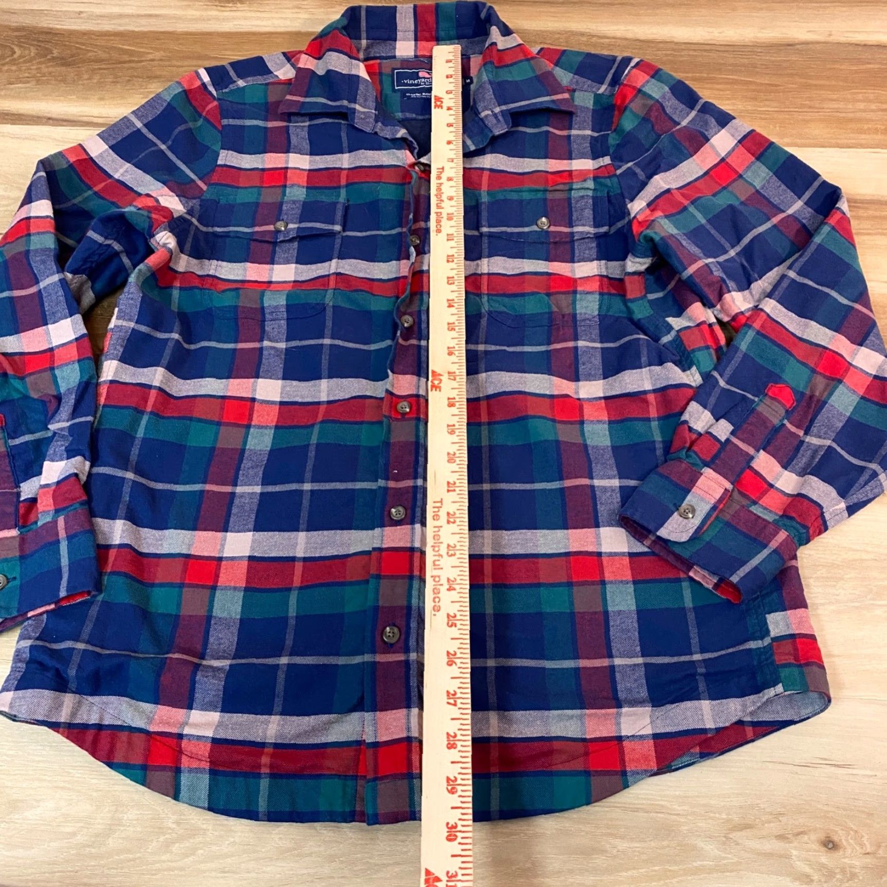 Vineyard Vines Vineyard Vines Shirt Jacket Mens Medium Blue Red Plaid Lined Crosby Shirt Size US M / EU 48-50 / 2 - 6 Thumbnail