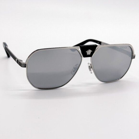 Versace NEW VERSACE SUNGLASSES VE2294 1000/6G SILVER MEN EYEWEAR VE2 Size ONE SIZE - 5 Thumbnail