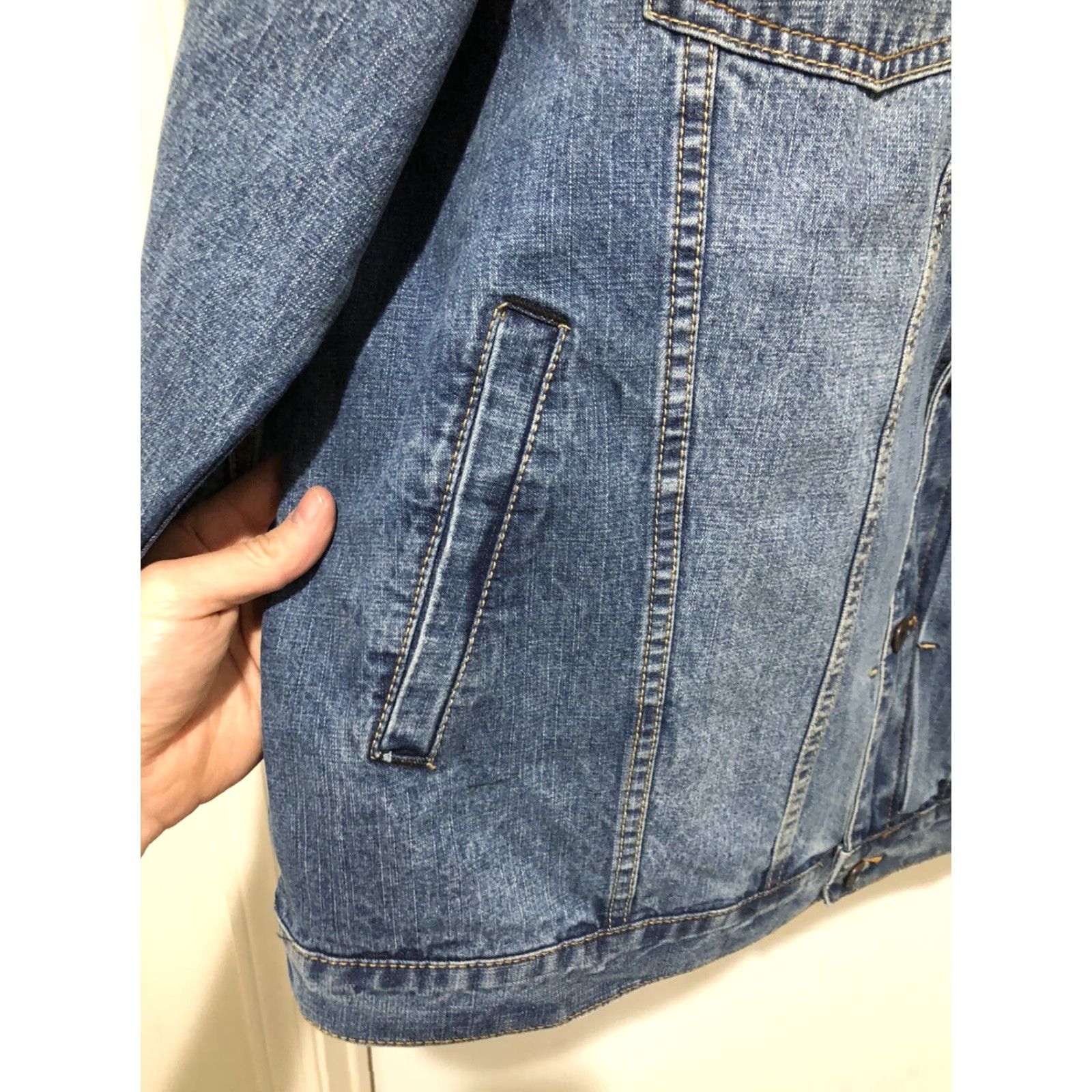 Denime VINTAGE Marithe Francois Girbaud X Front Blue Denim Jean Jacket 3XL NWT Men Jacket Vintage 90s Biker Hip Hop Motorcycle Denim Jacket Blue Size US 39 - 6 Thumbnail