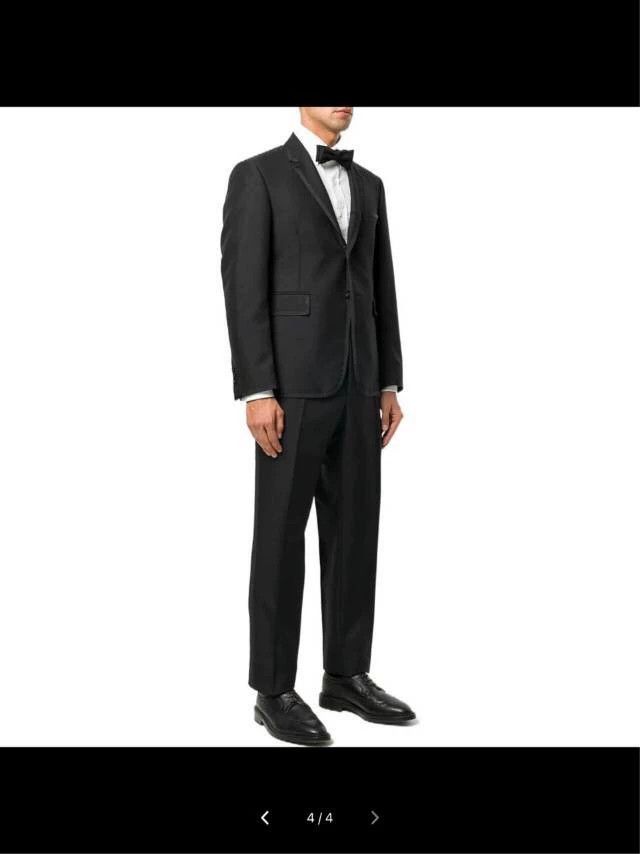 Thom Browne Thom browne Black wool, black edge wrap design suit jacket Size US S / EU 44-46 / 1 - 9 Thumbnail