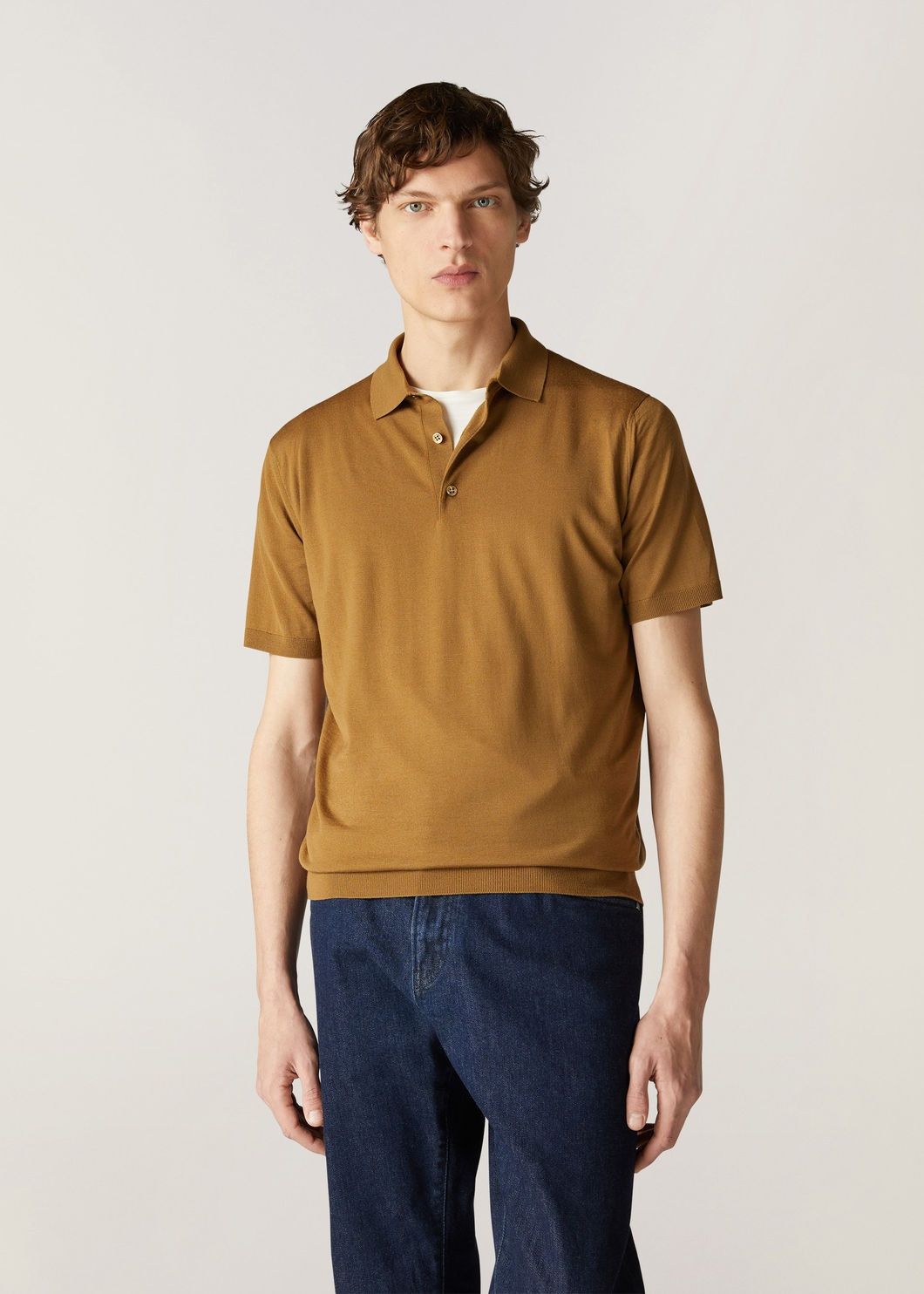 Loro Piana o1w1db10125 FAM9296 Polo Shirt in Mustard Yellow Size US M / EU 48-50 / 2 - 4 Thumbnail